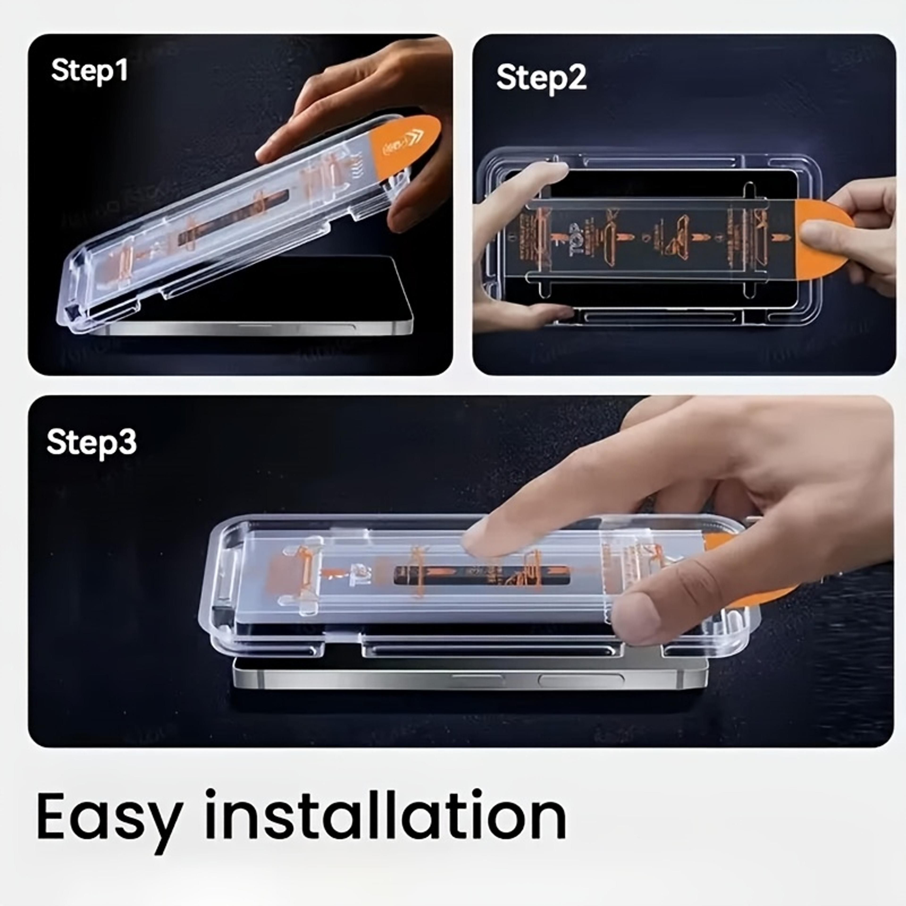 Tempered Glass IPhone Screen Protector With EasyInstallation Frame 3