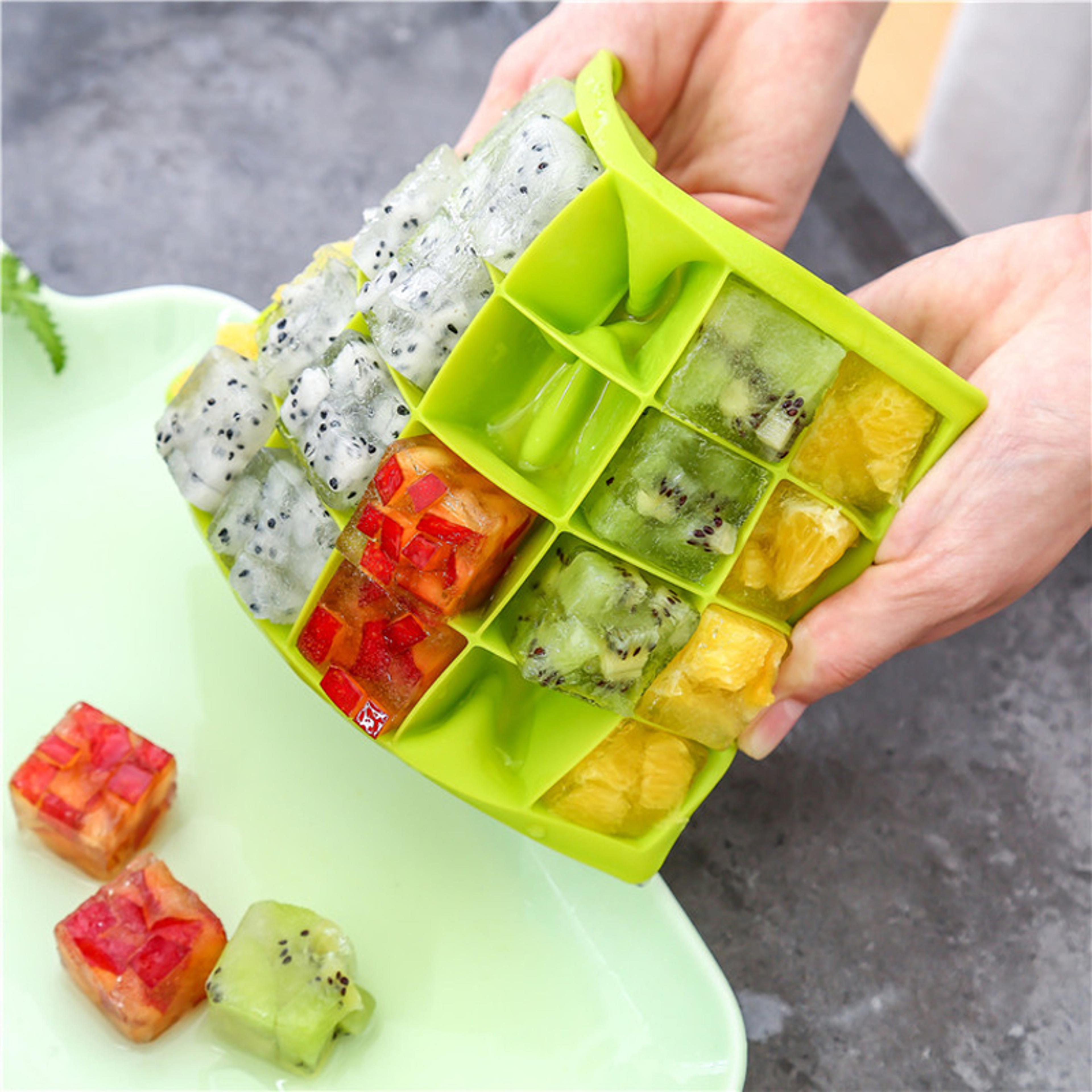 24 Grid Silicone Ice Cube Tray Square Easy Release Reusable Ice Mold 5