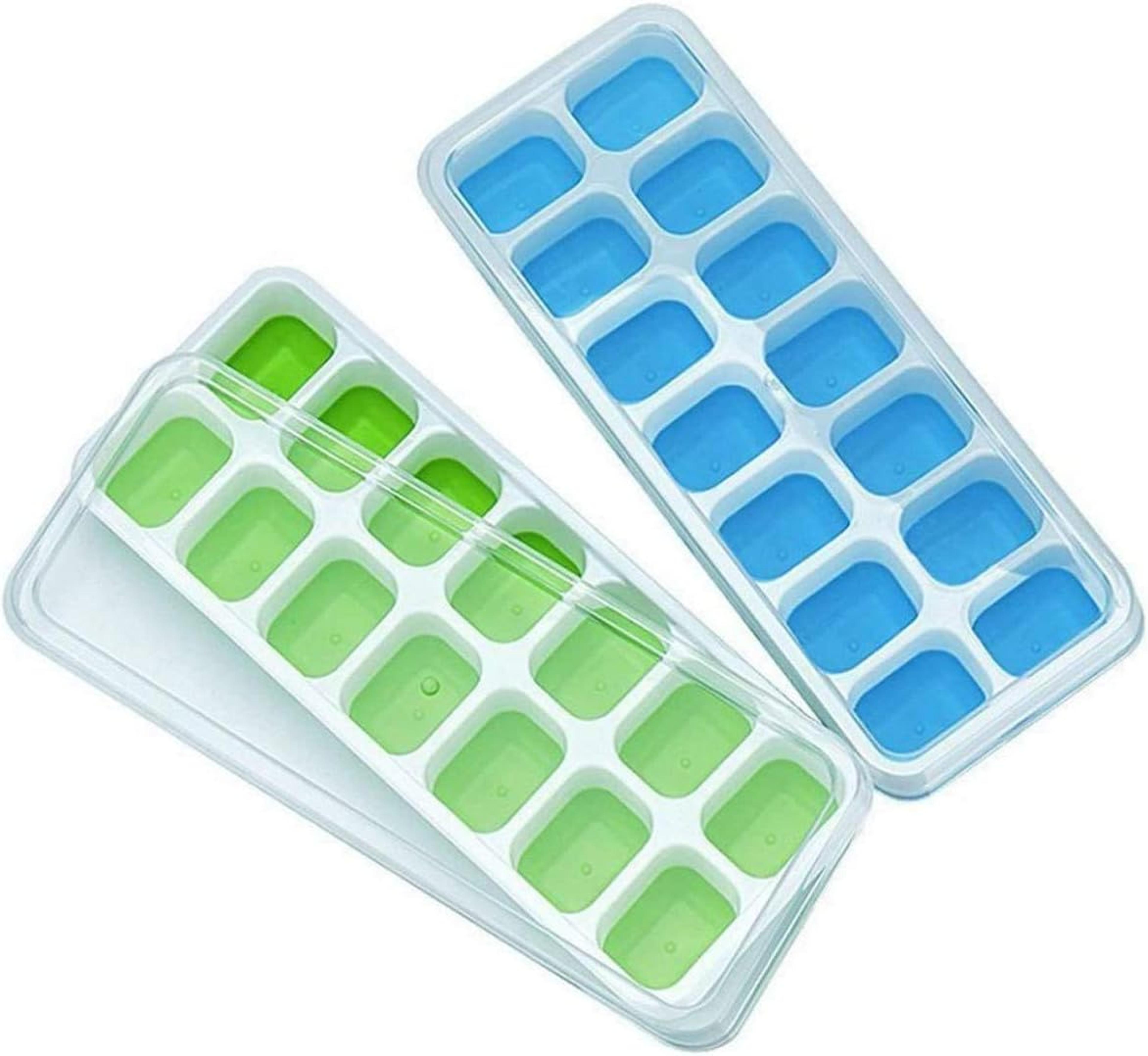 14 cube silicone ice cube tray with lid easy release square ice mold