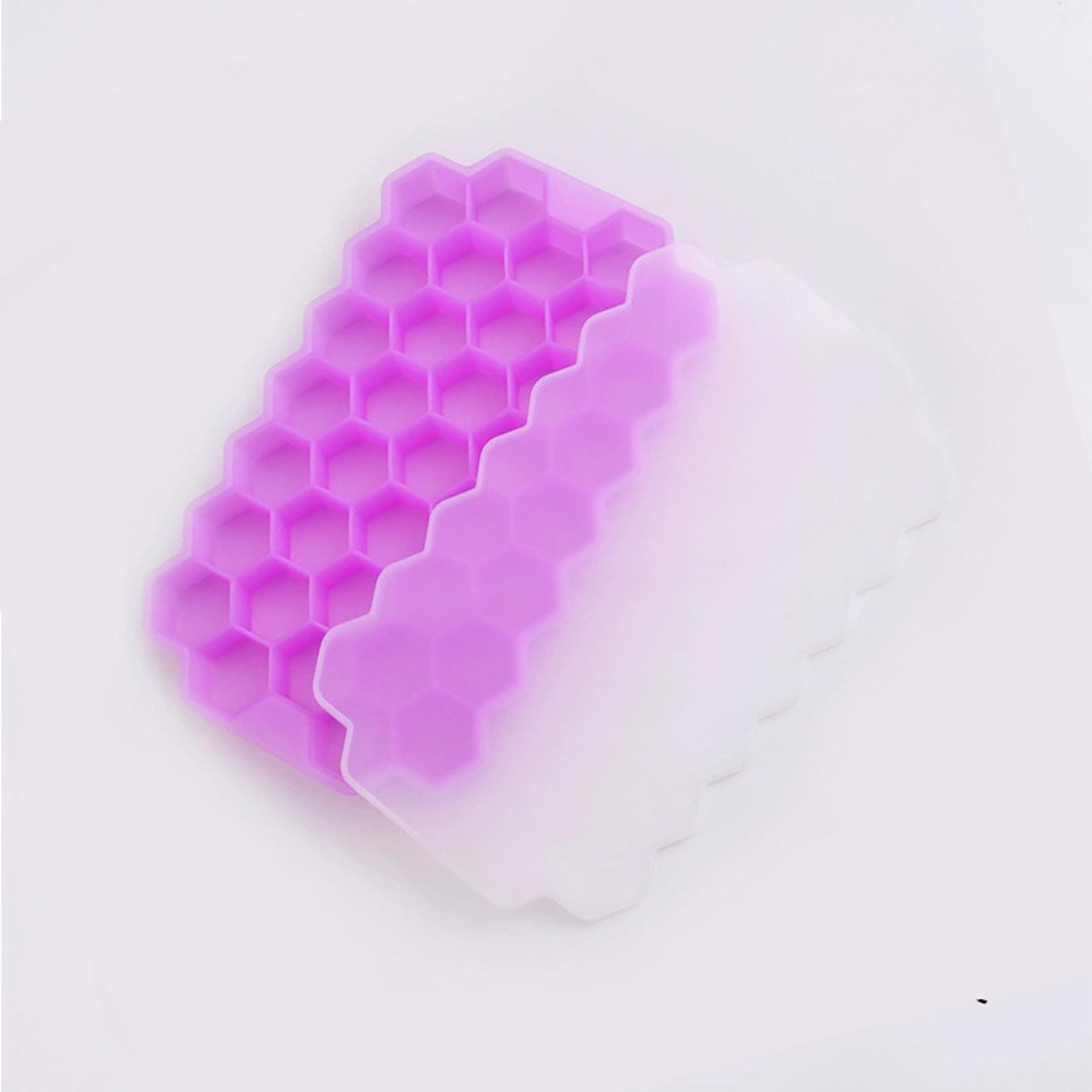 Large Capacity Silicone Ice Cube Tray With Honeycomb Mold And Lid 8