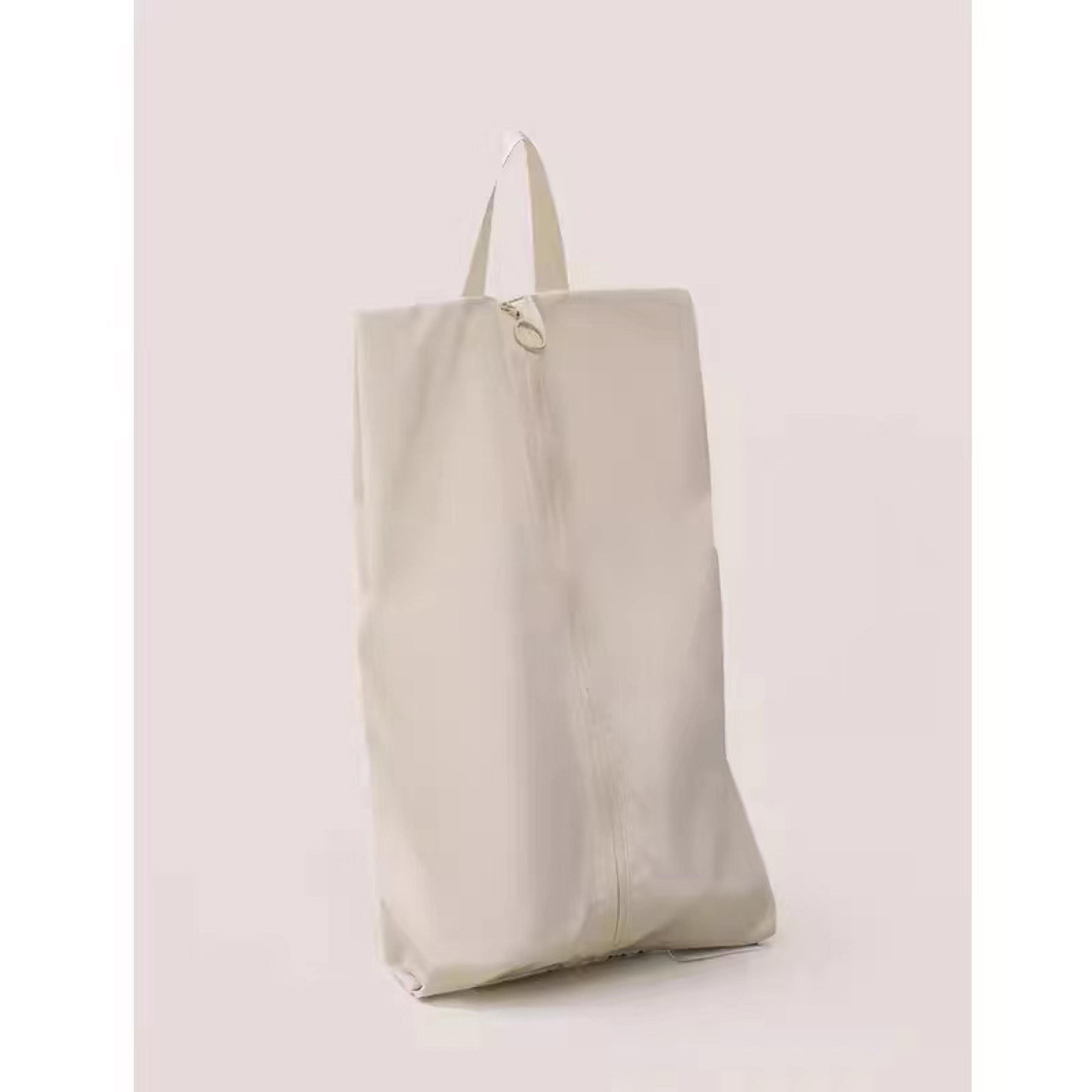 Beige Drawstring Shoe Bag Reusable Fabric Travel Storage Pouch 7