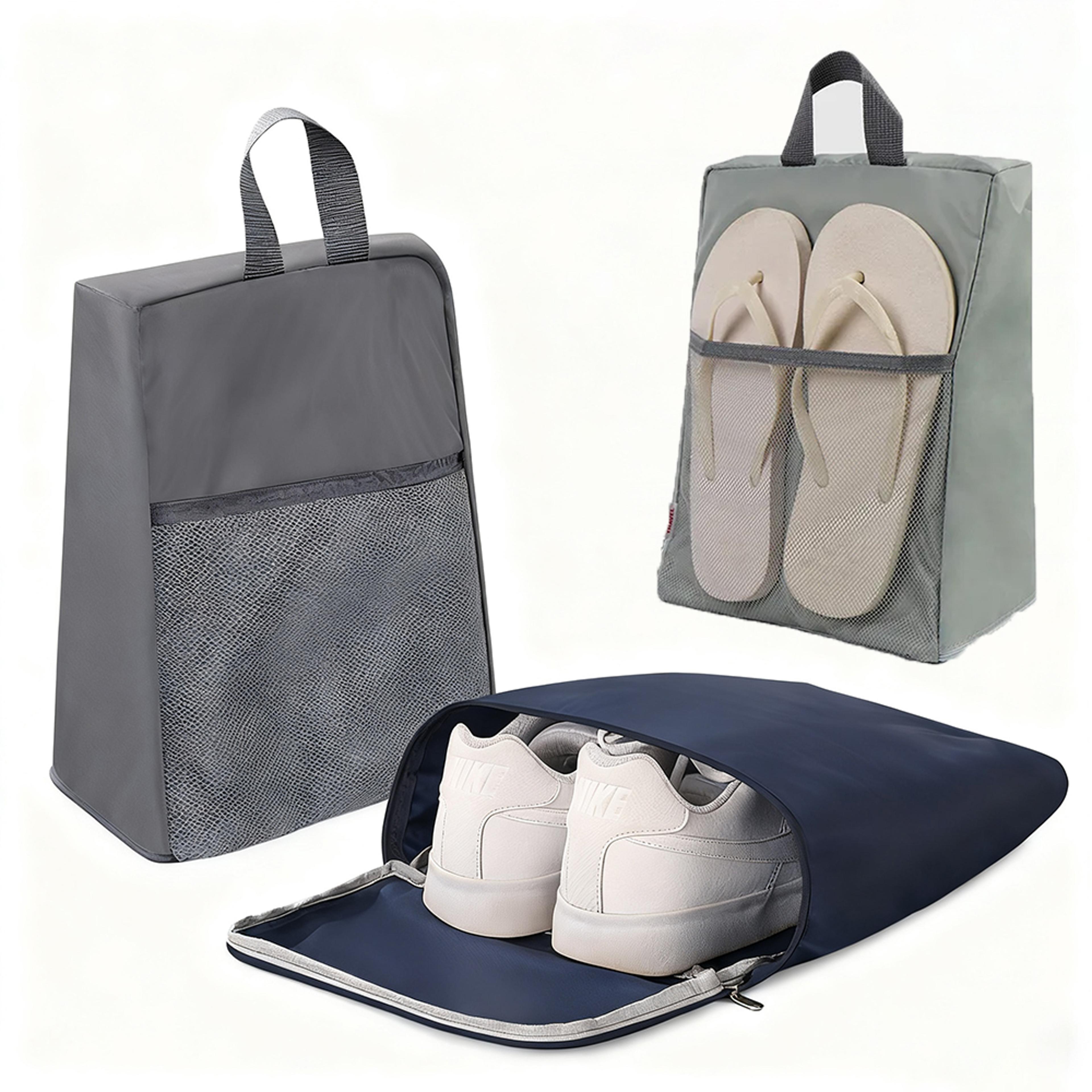 Portable Oxford Shoe Storage Bag With Mesh Pouch For Wardrobe Organization 2