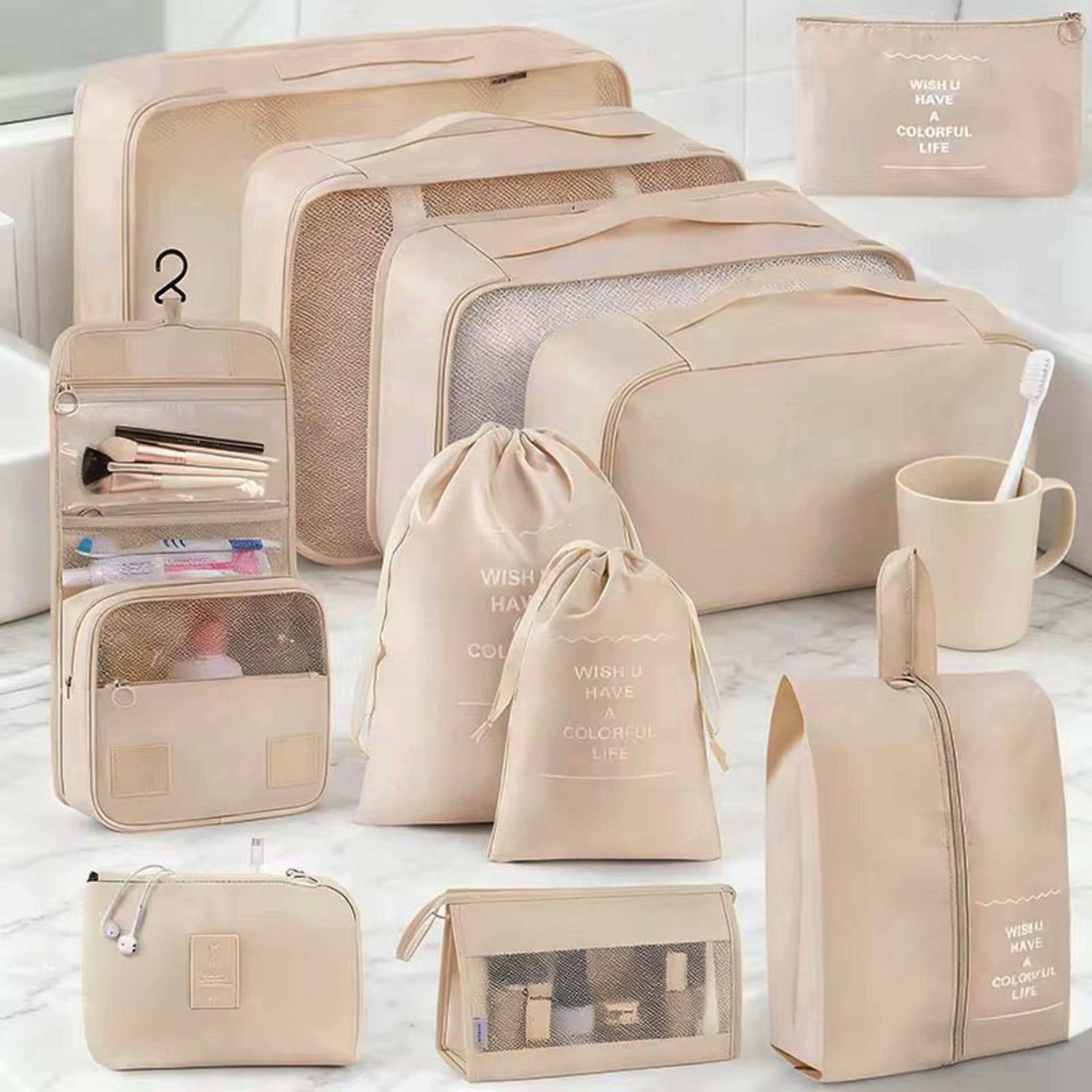 Travel Packing Cube Set Foldable Polyester Storage Bags For Clothes Toiletries And Shoes 1