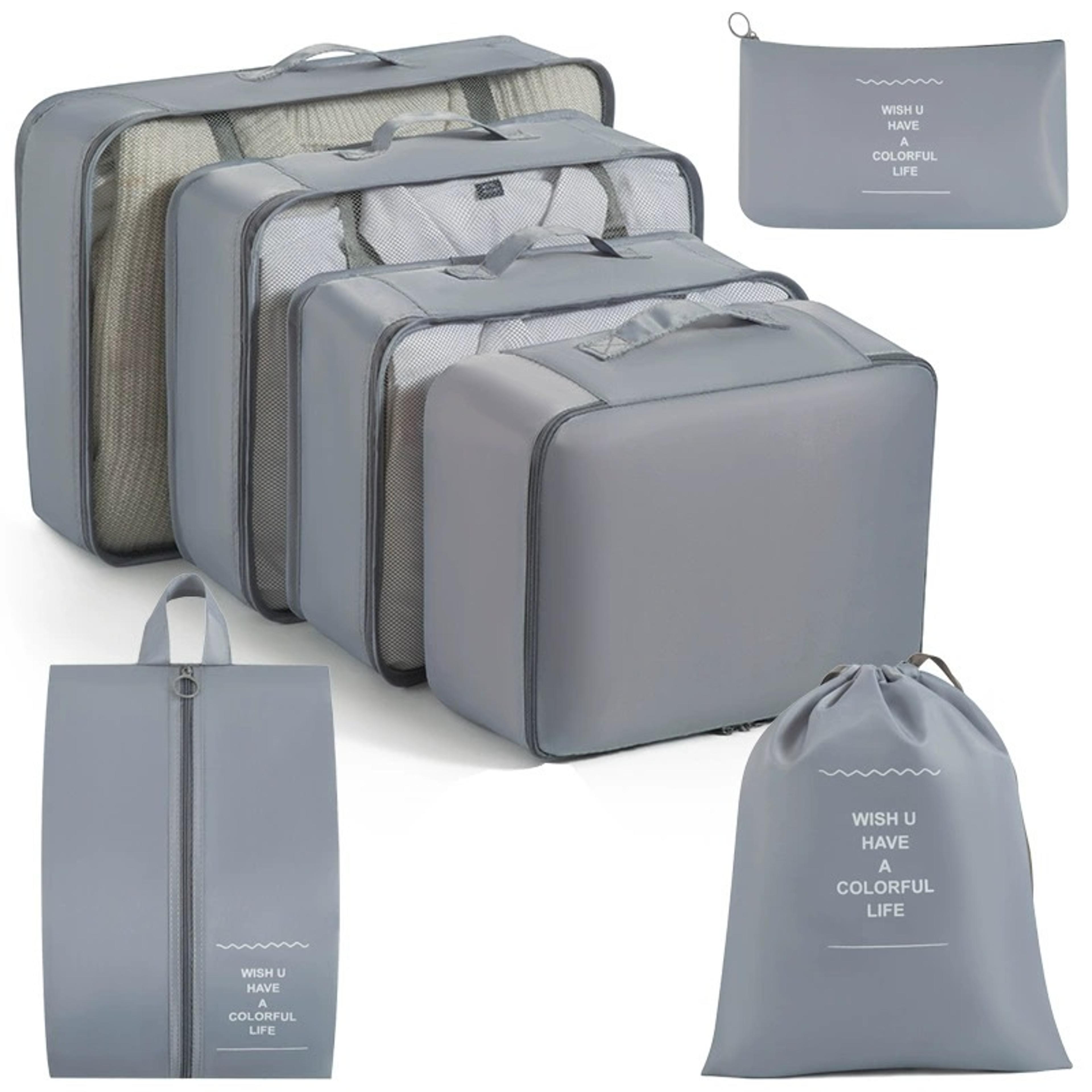 Travel Packing Cube Set Foldable Polyester Storage Bags For Clothes Toiletries And Shoes 10