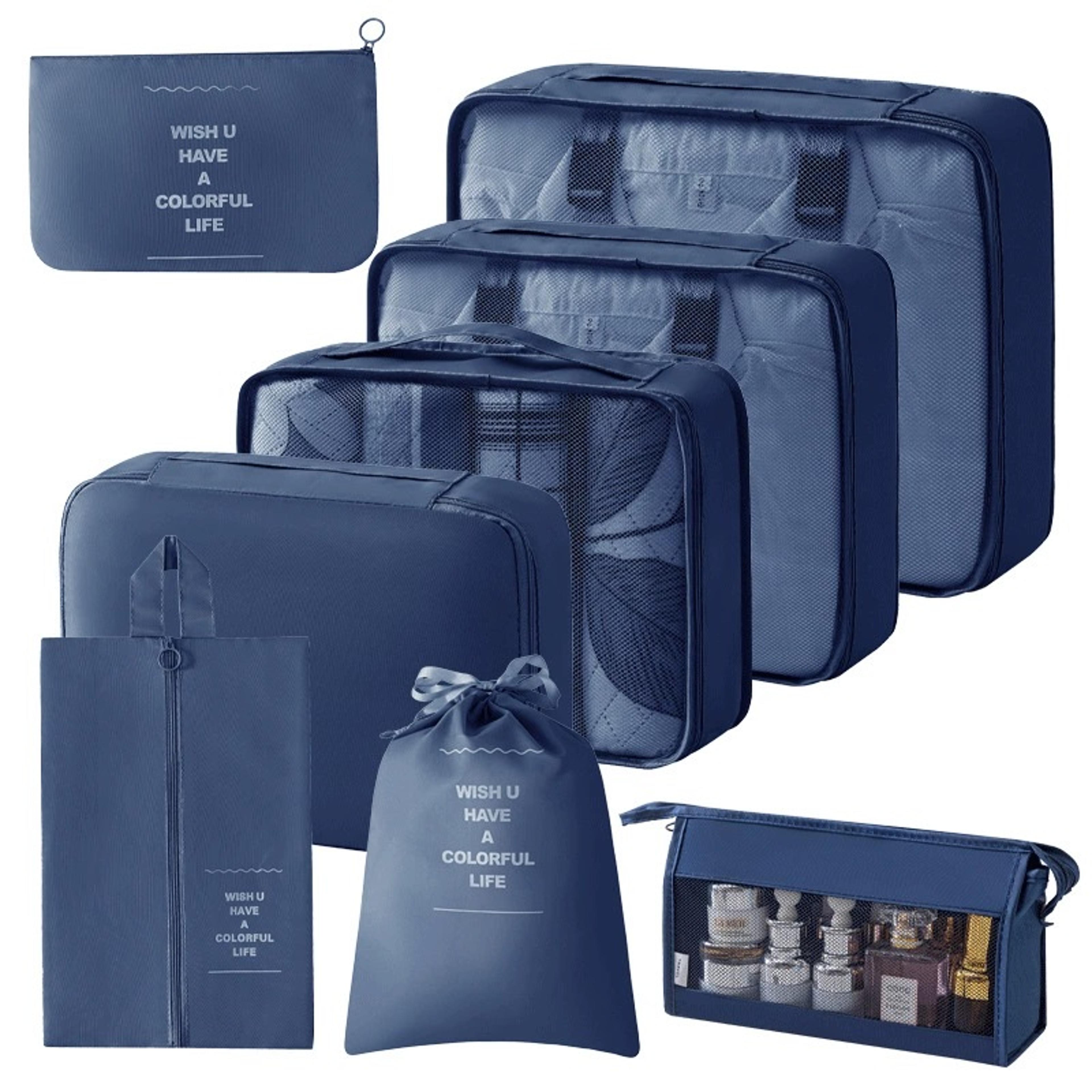 Travel Packing Cube Set Foldable Polyester Storage Bags For Clothes Toiletries And Shoes 18