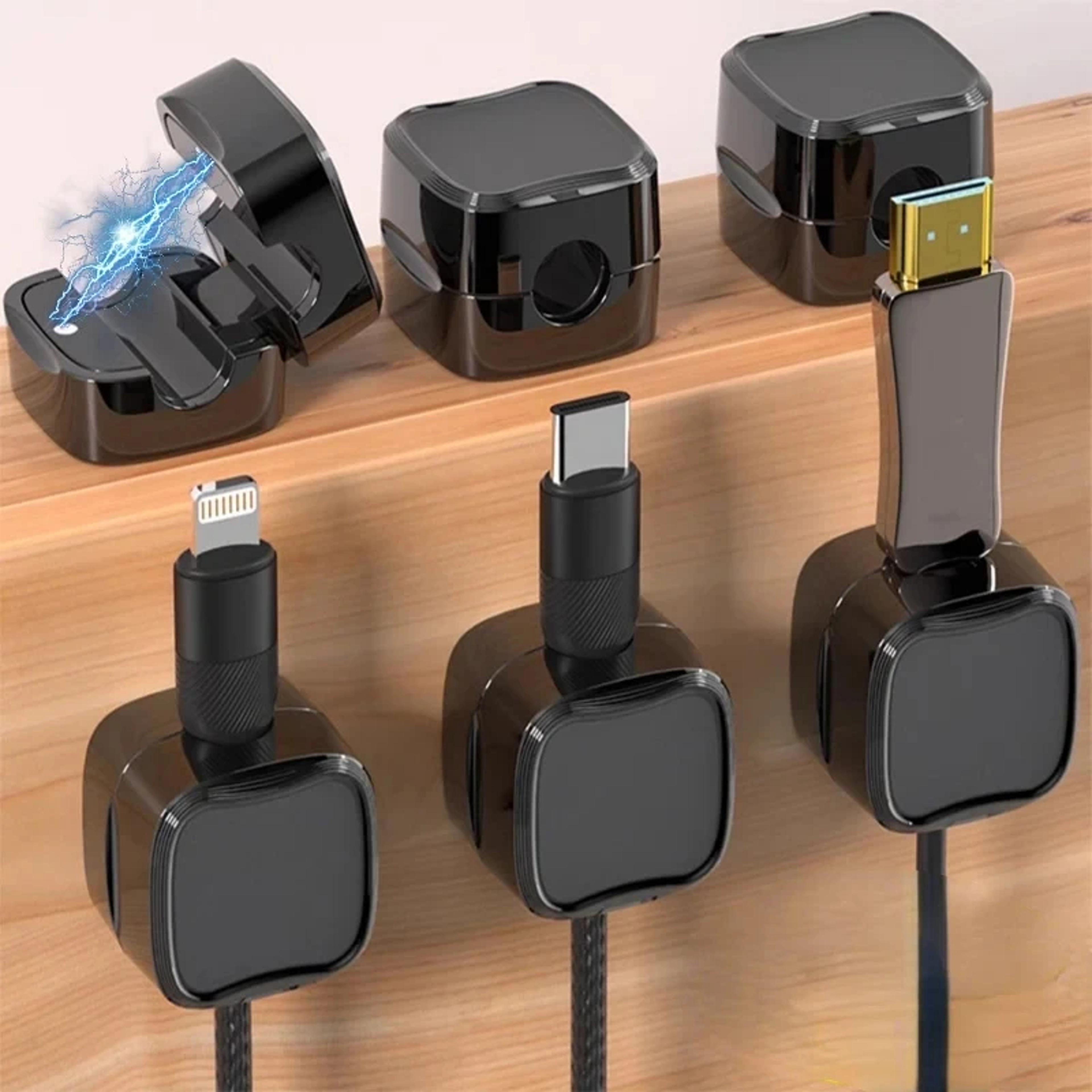 Magnetic Cable Clips Adjustable Acrylic Cord Holders For Under Desk Cable Management 1