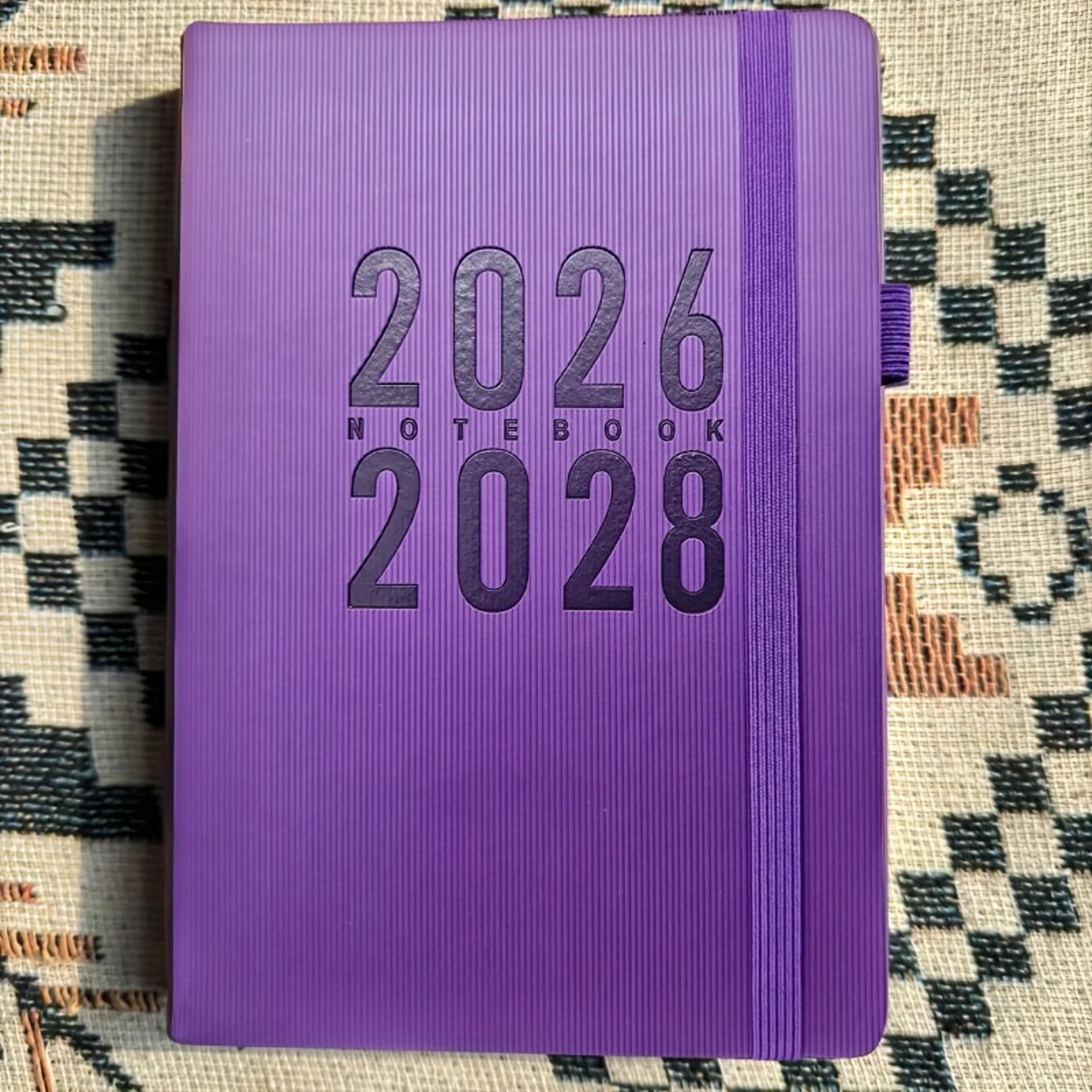 3-year monthly planner 2026-2028 with softcover and elastic pen holder