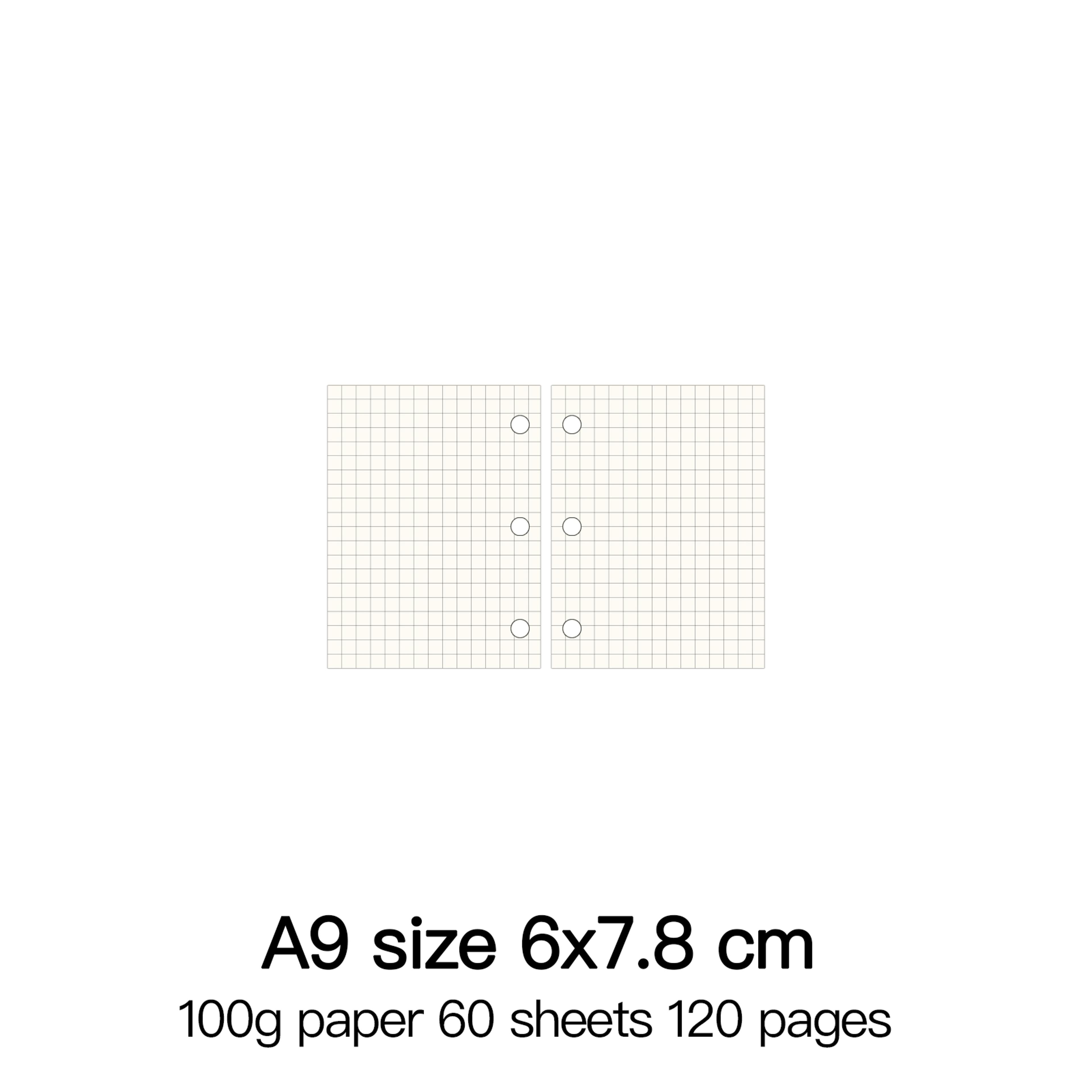 Ring Binder Notebook Refill Paper 100g 48 Sheets A5 A6 A7 A8 Personal PW 9