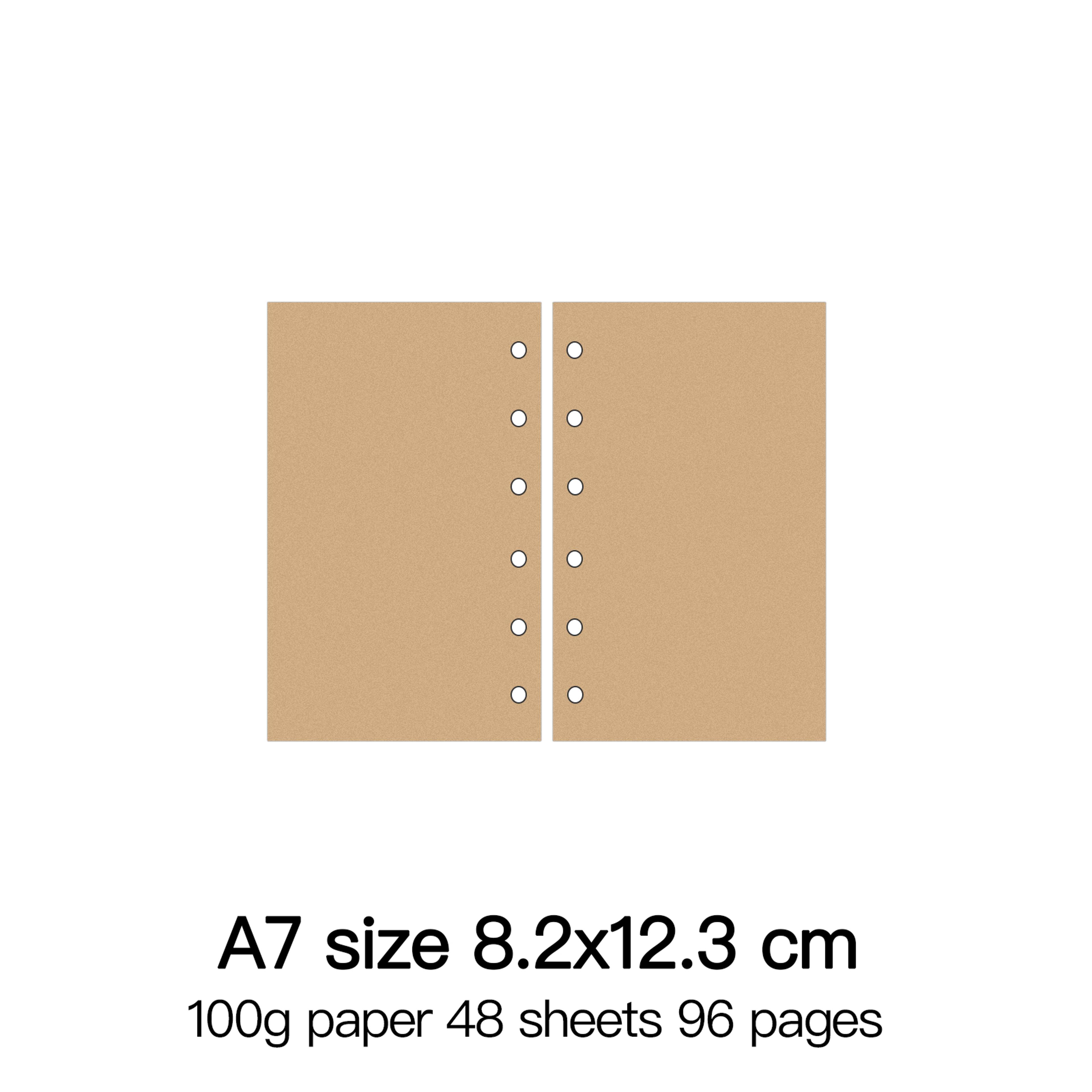 Ring Binder Notebook Refill Paper 100g 48 Sheets A5 A6 A7 A8 Personal PW 13