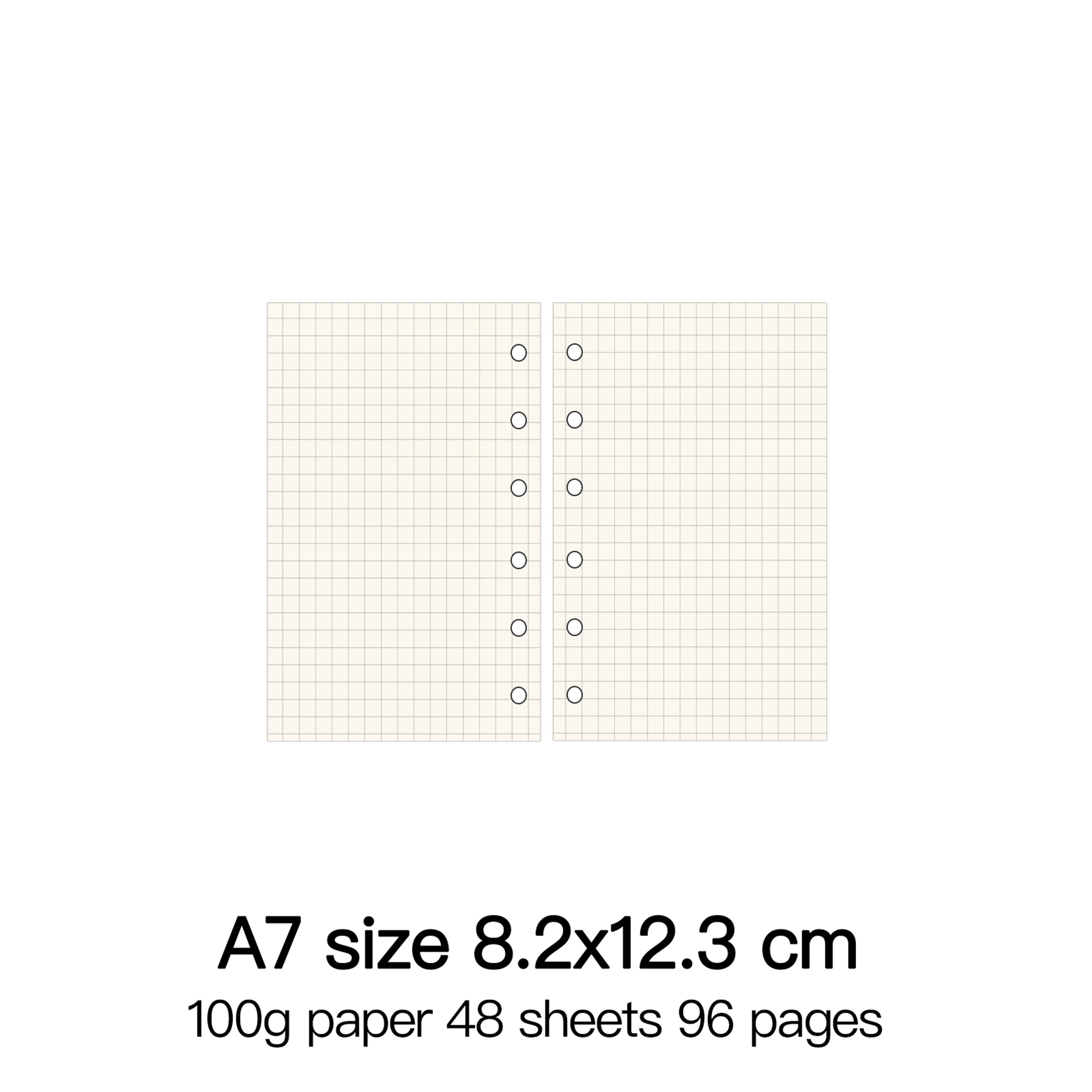 Ring Binder Notebook Refill Paper 100g 48 Sheets A5 A6 A7 A8 Personal PW 16