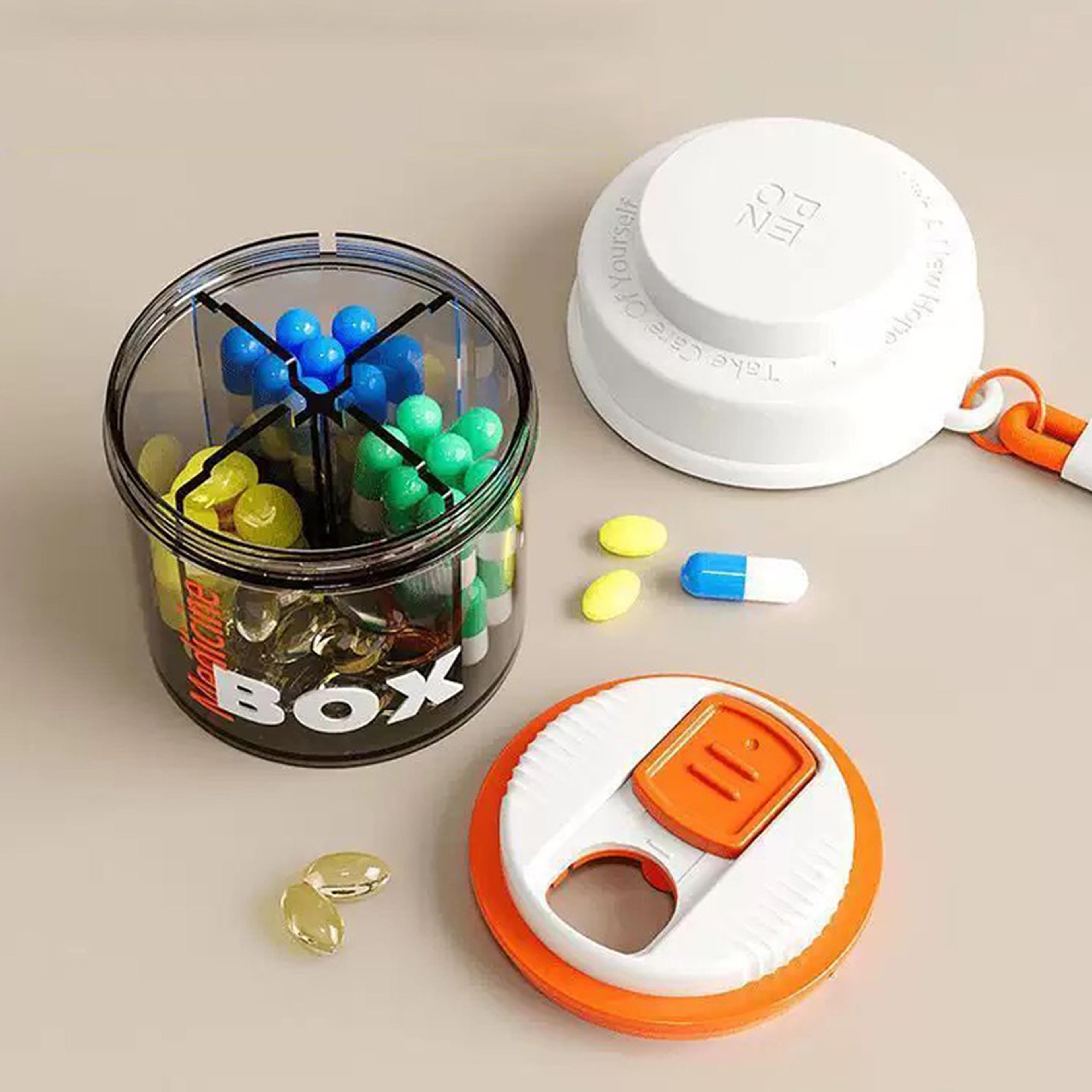 portable mini pill organizer with compartments for travel