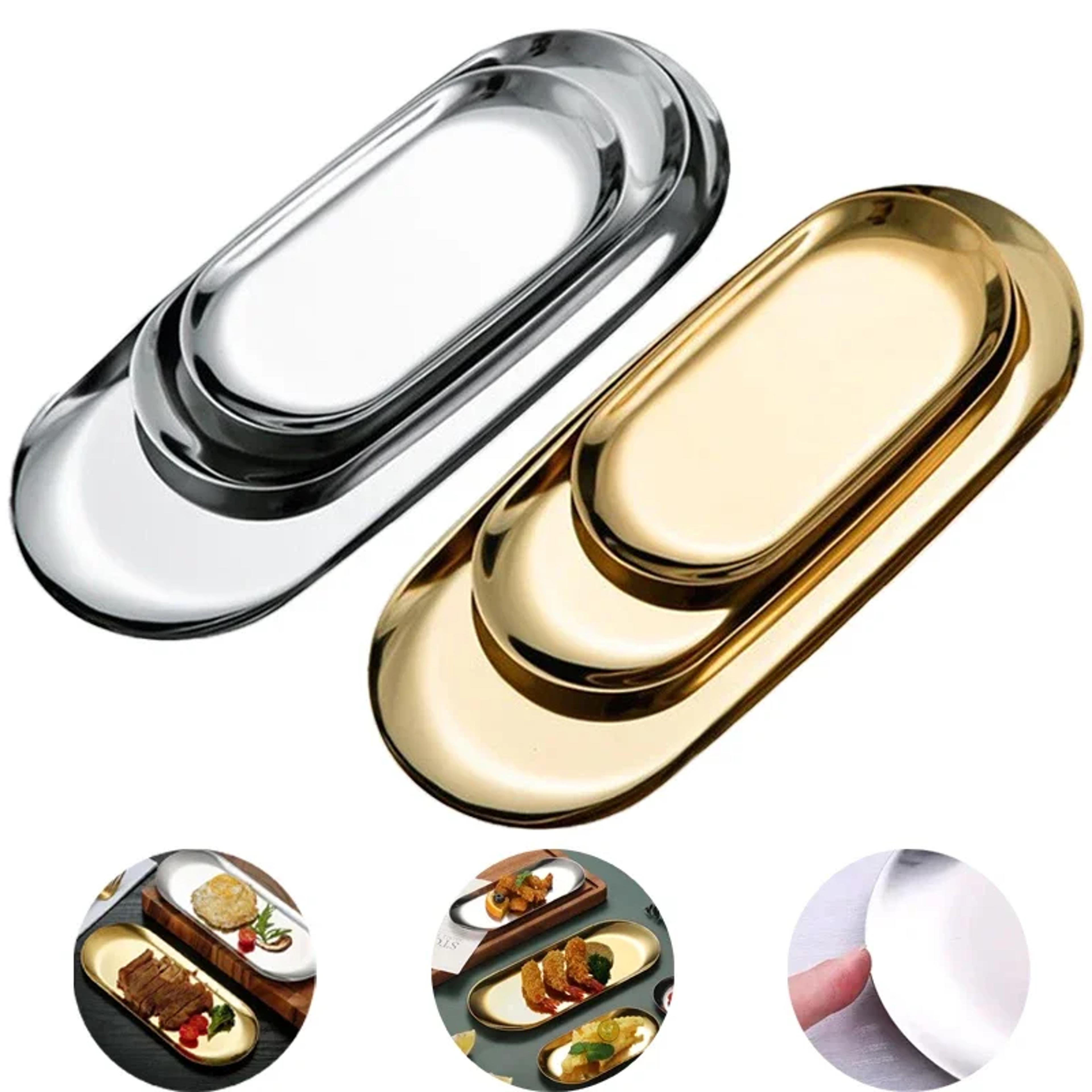 stainless steel cosmetic storage tray for nail art tools and small accessories