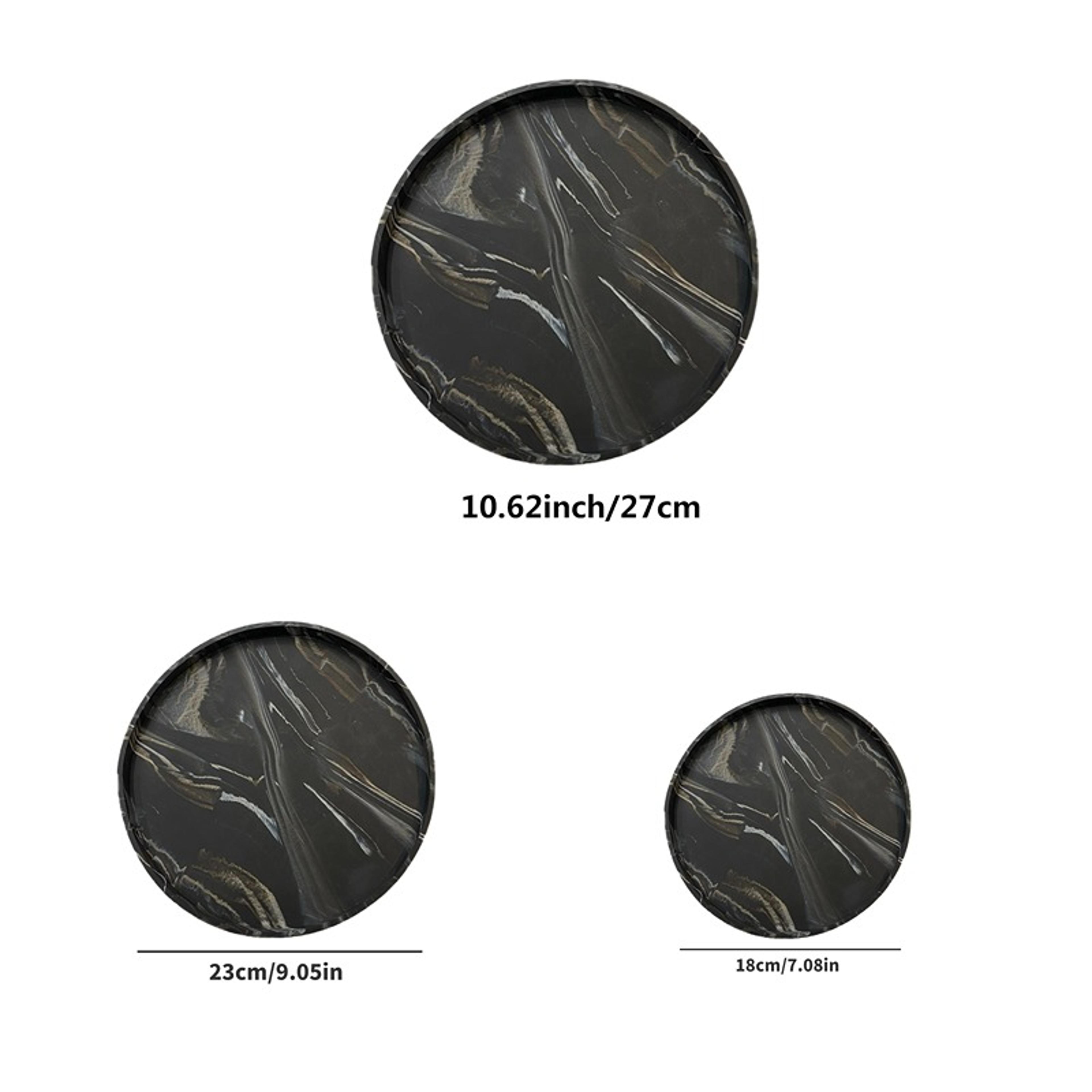 Round Decorative Vanity Tray Plastic Bathroom Countertop Organizer For Candles And Perfumes 8