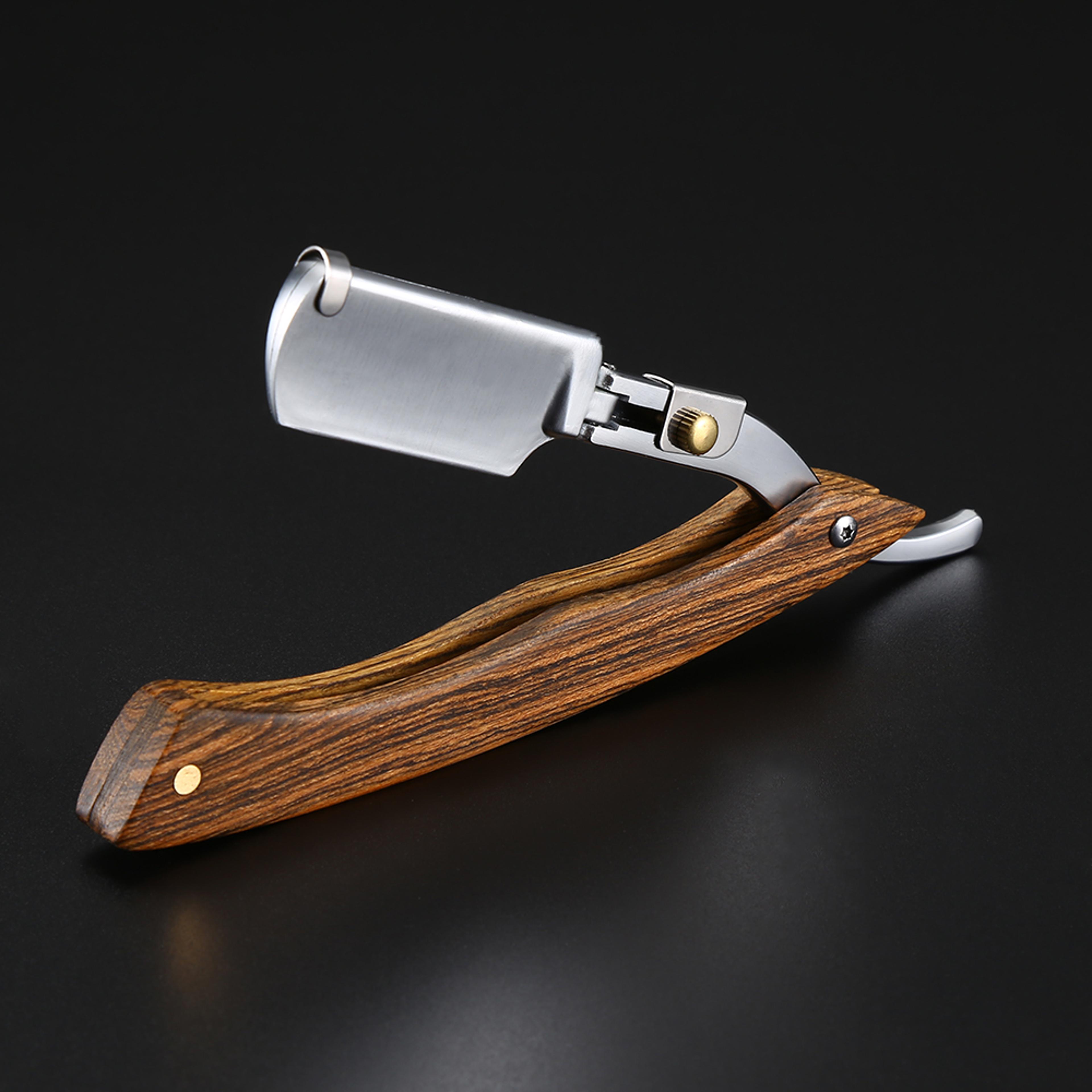 Straight Razor For Men With Natural Wood Handle And Double Edge Blade Compatibility 1