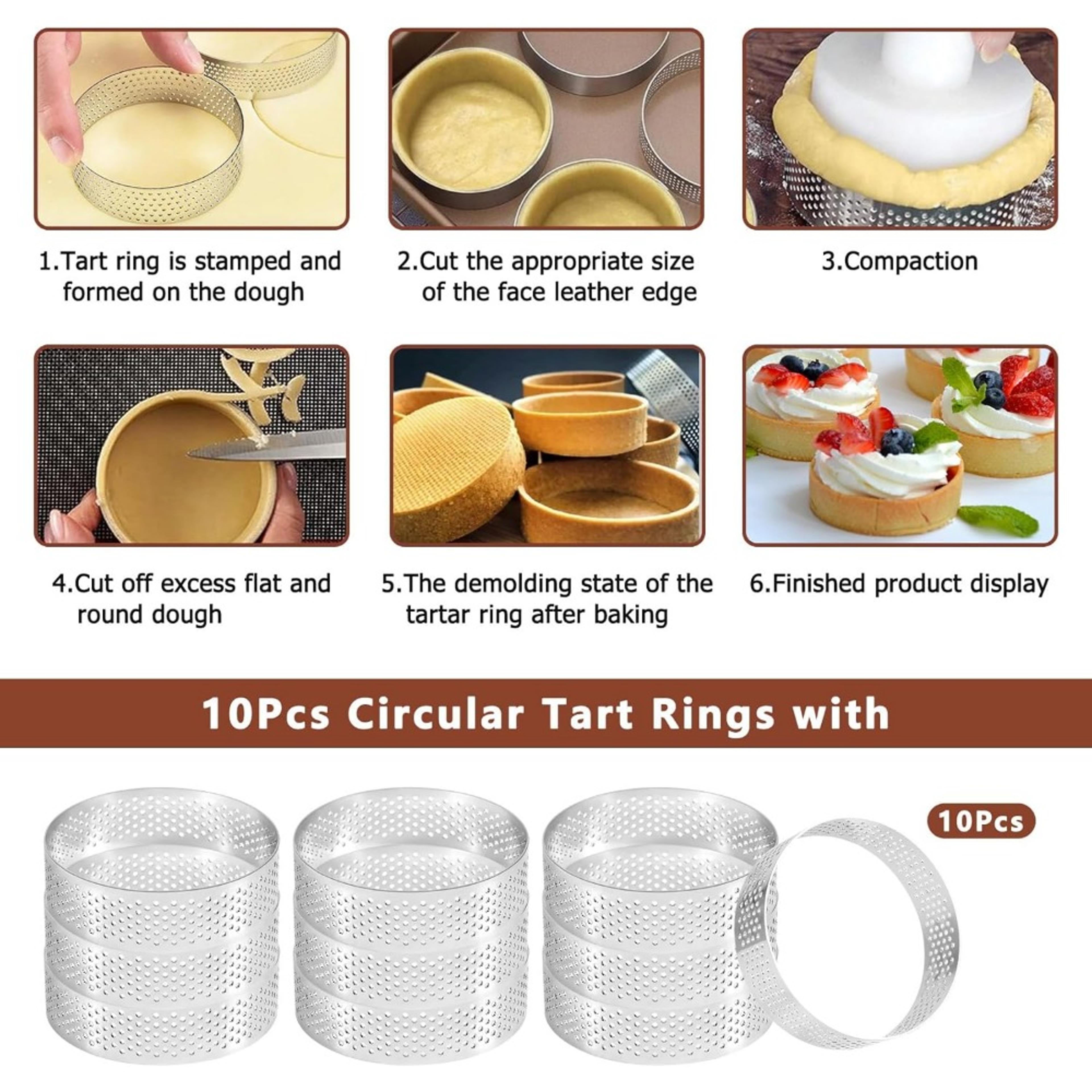 304 Stainless Steel Mousse Cake Ring Mold For Tarts Pies And Quiches 4