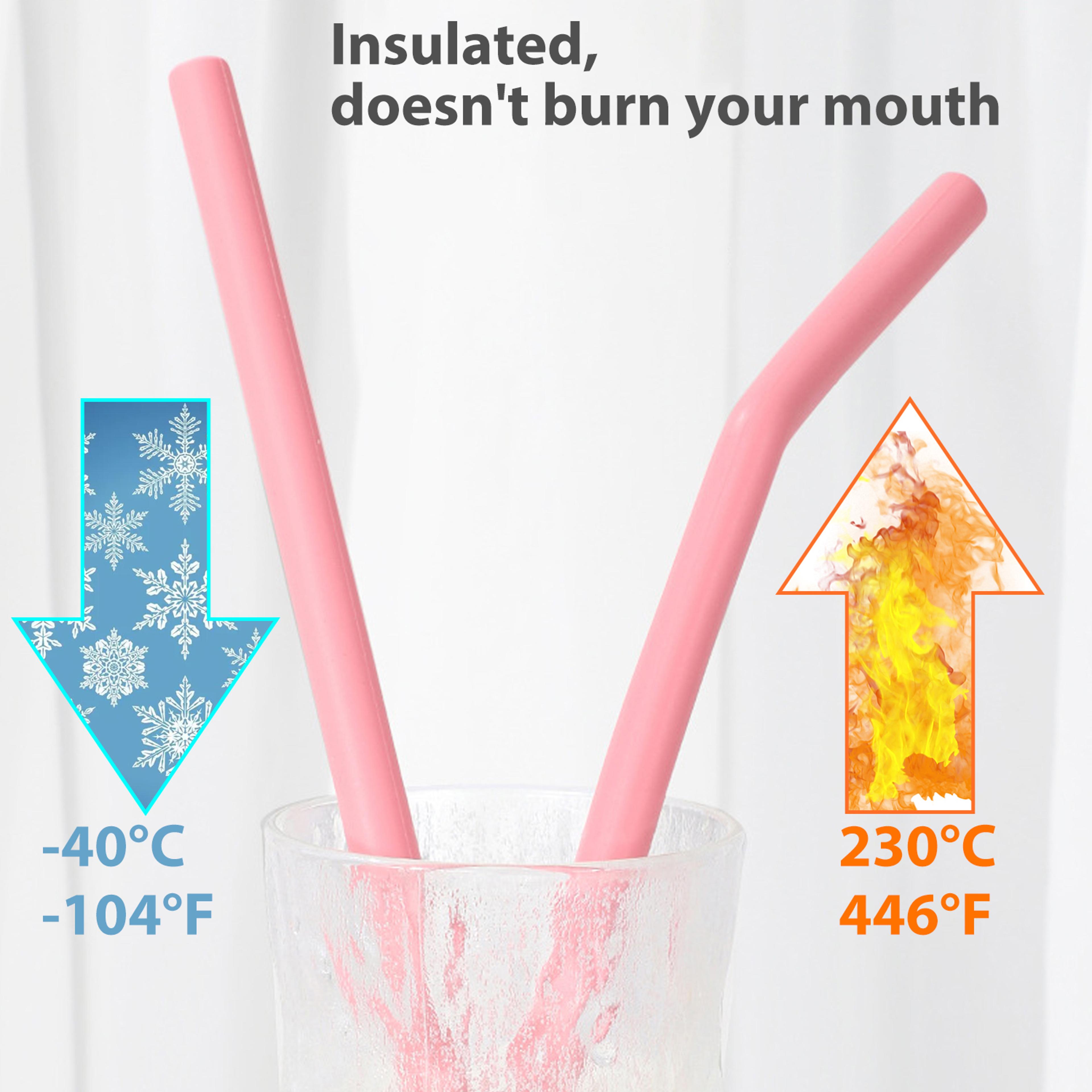 Reusable Colorful Silicone Straws Heat Resistant Scratch Resistant Bubble Tea Drinking Straws 4