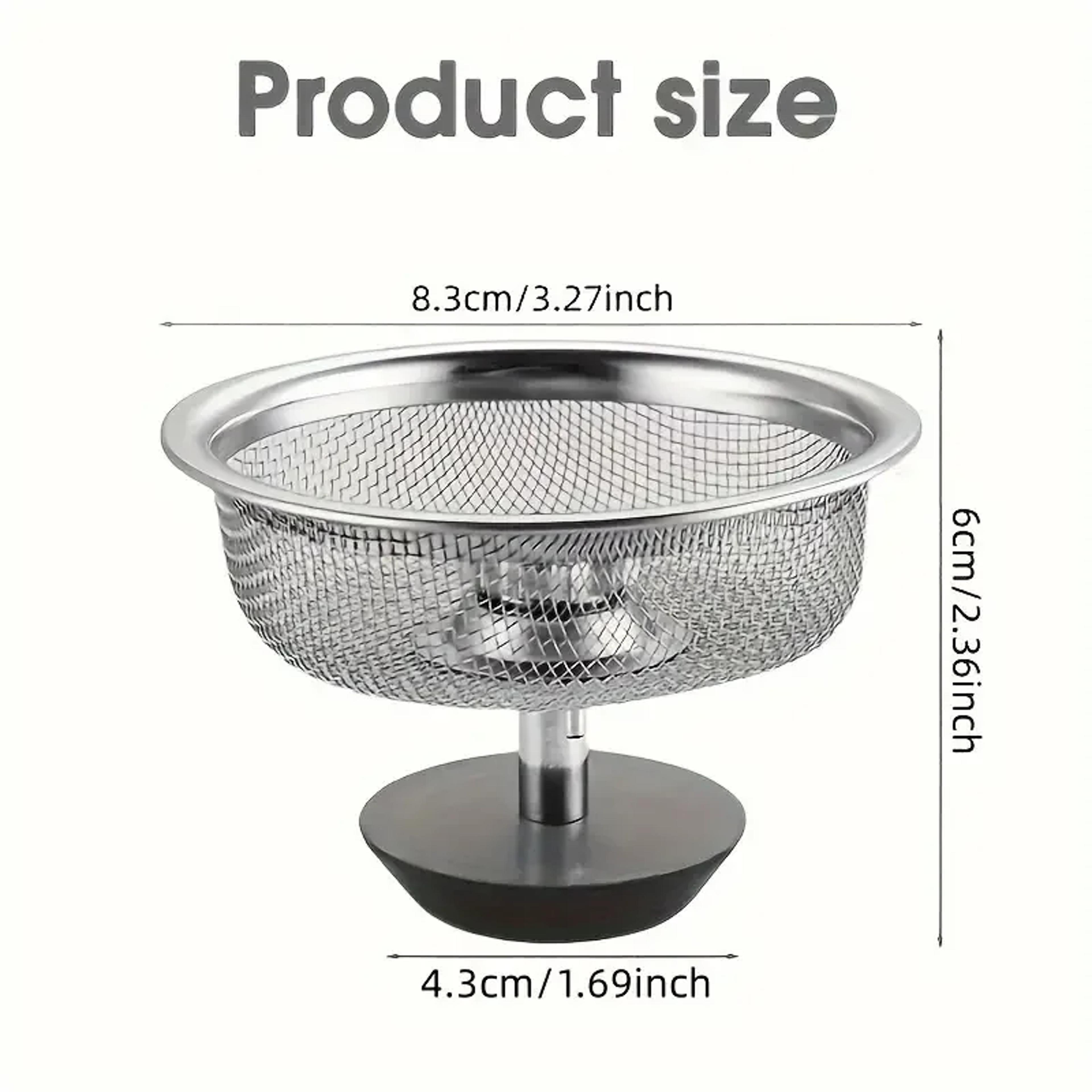 2 Set Kitchen Sink Strainer With Handle And Stopper Stainless Steel Mesh Drain Basket 2