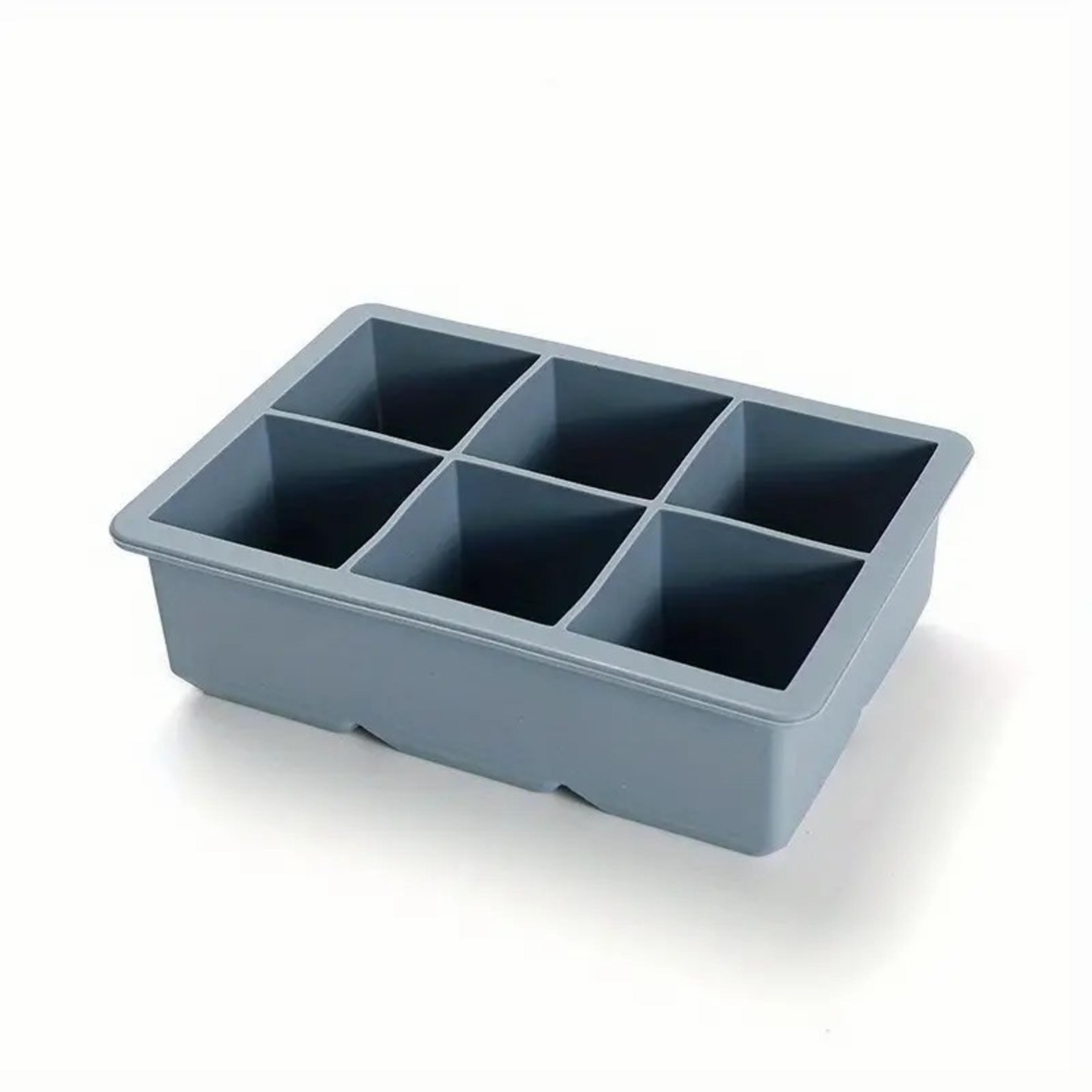 6 Cavity Silicone Ice Cube Tray With Lid Flexible Food Grade Freezer Mold 0