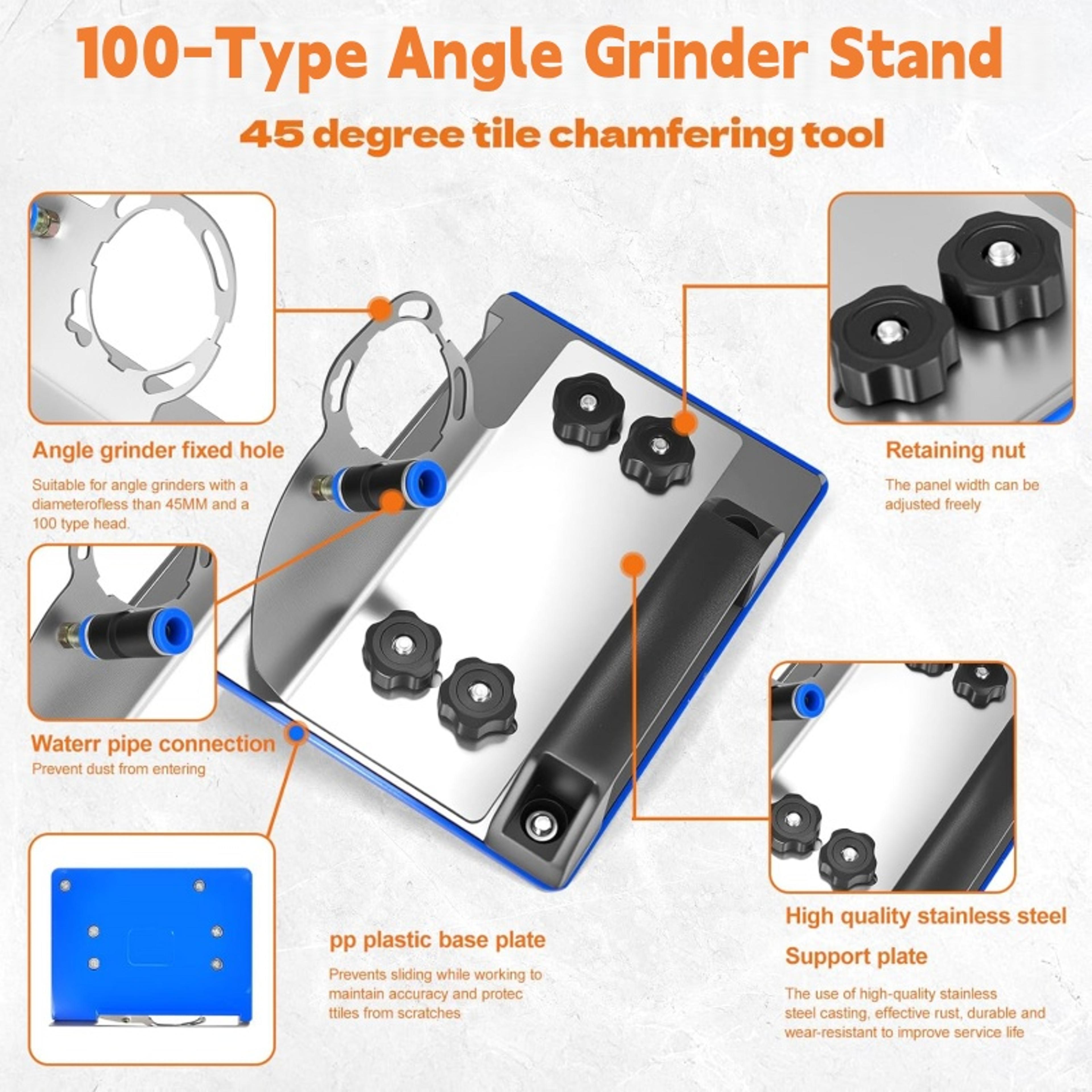 45 Degree Angle Grinder Stand For Ceramic Tile Chamfer Cutting With Adjustable Metal Holder 2