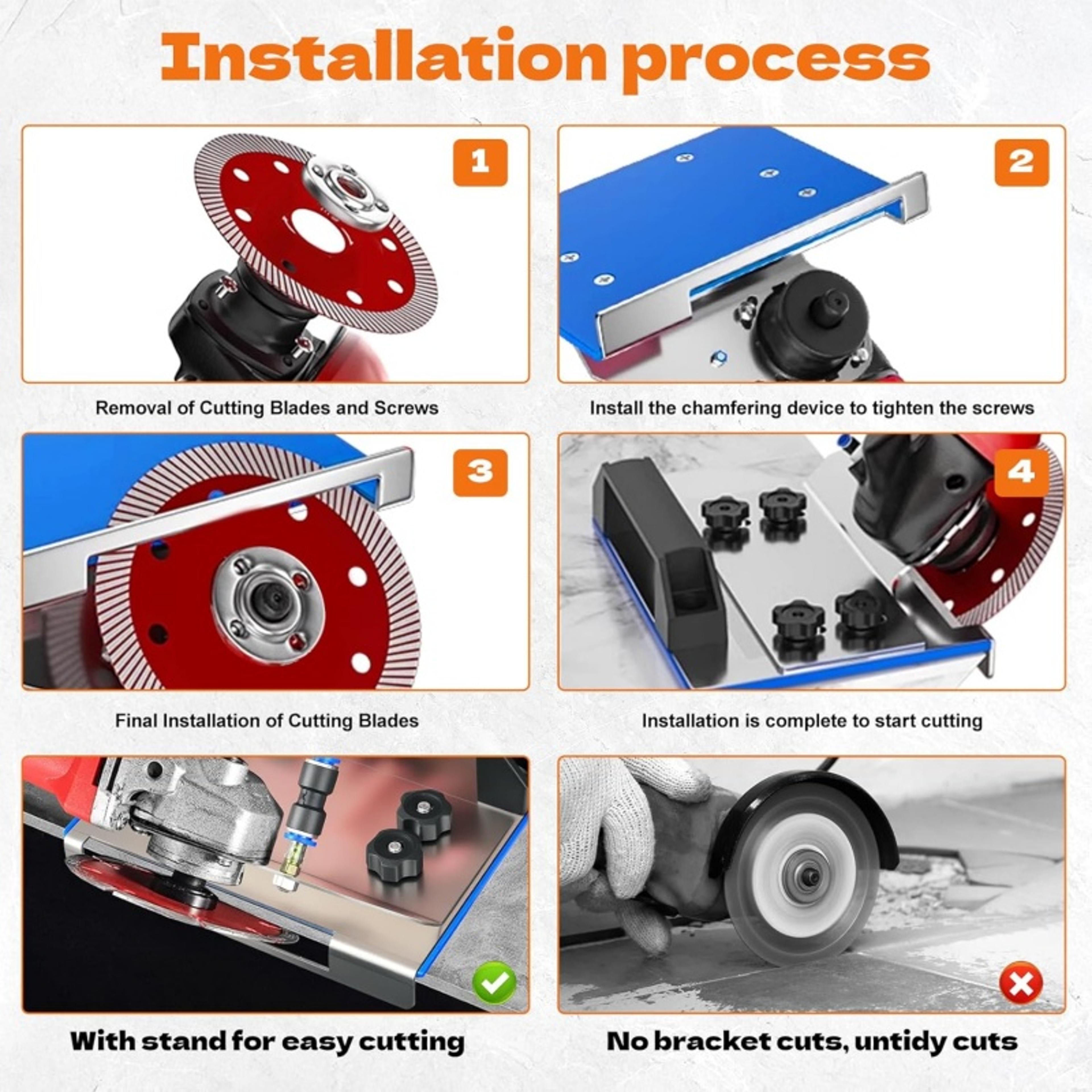 45 Degree Angle Grinder Stand For Ceramic Tile Chamfer Cutting With Adjustable Metal Holder 5