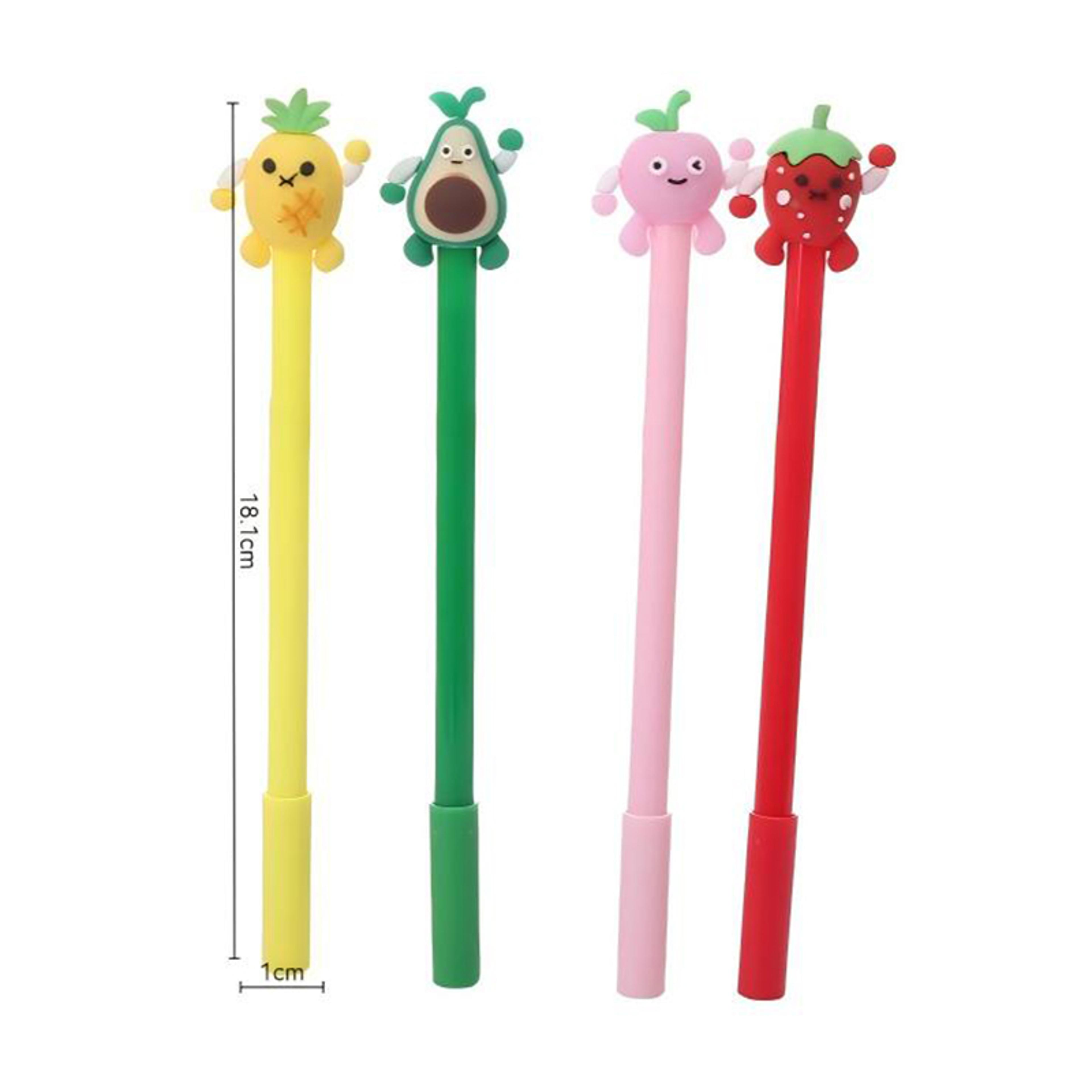 Cartoon Fruit Gel Pens Set Of 4  Cute 05mm Fine Point Pens For Kids And School 5