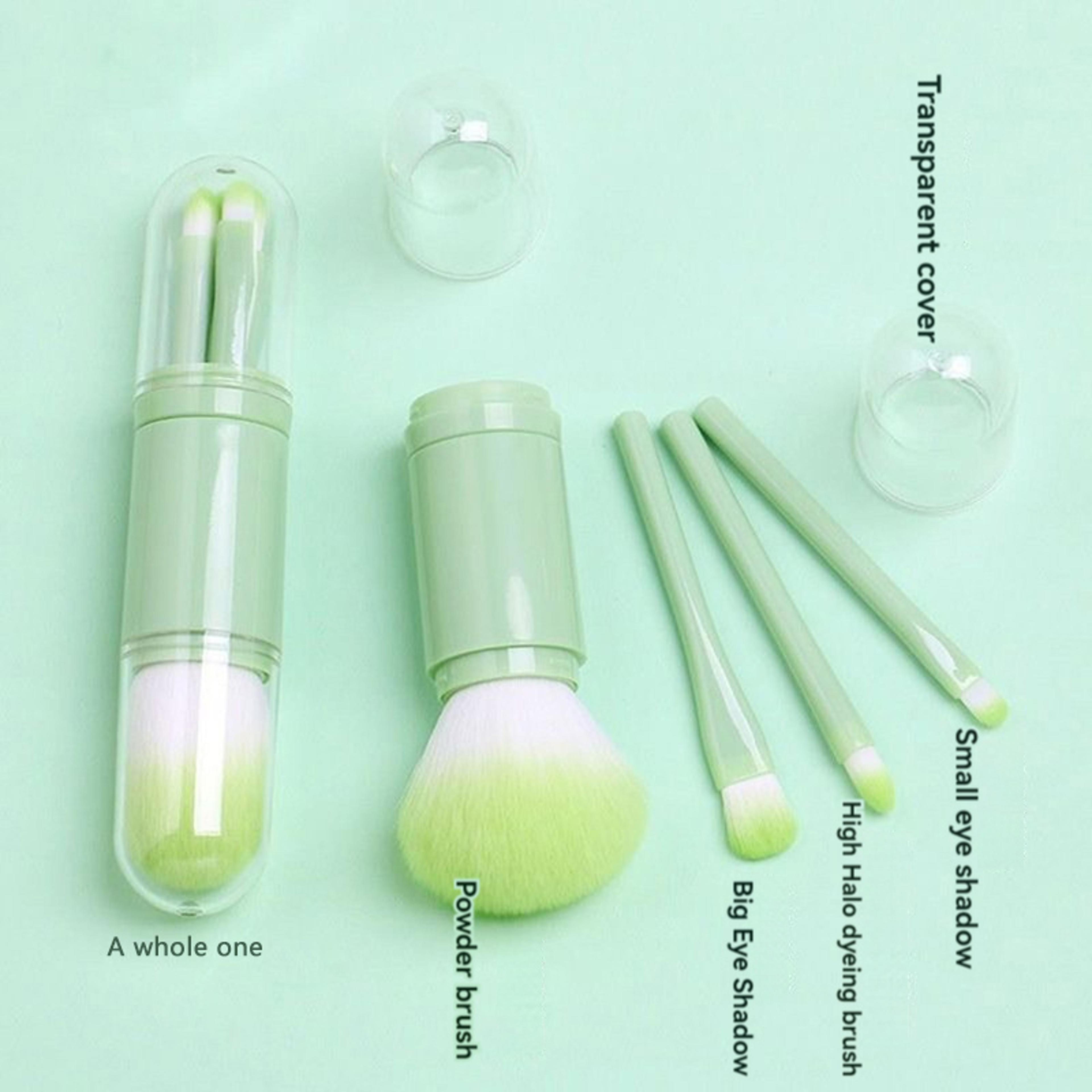 4in1 Travel Makeup Brush Set With Telescopic Design And Protective Cover 4