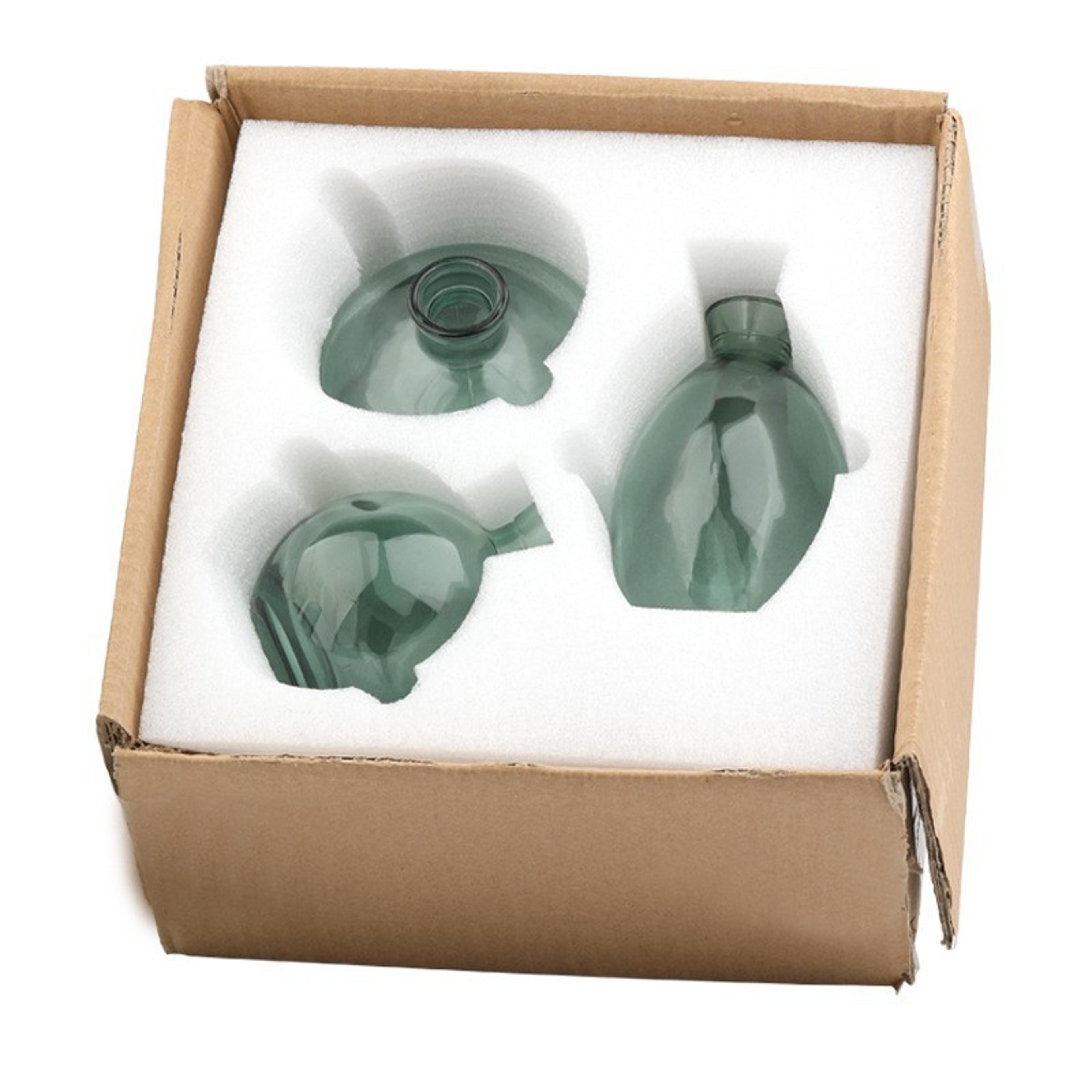 glass vase set of 3 – modern vintage flower vases for tabletop decor