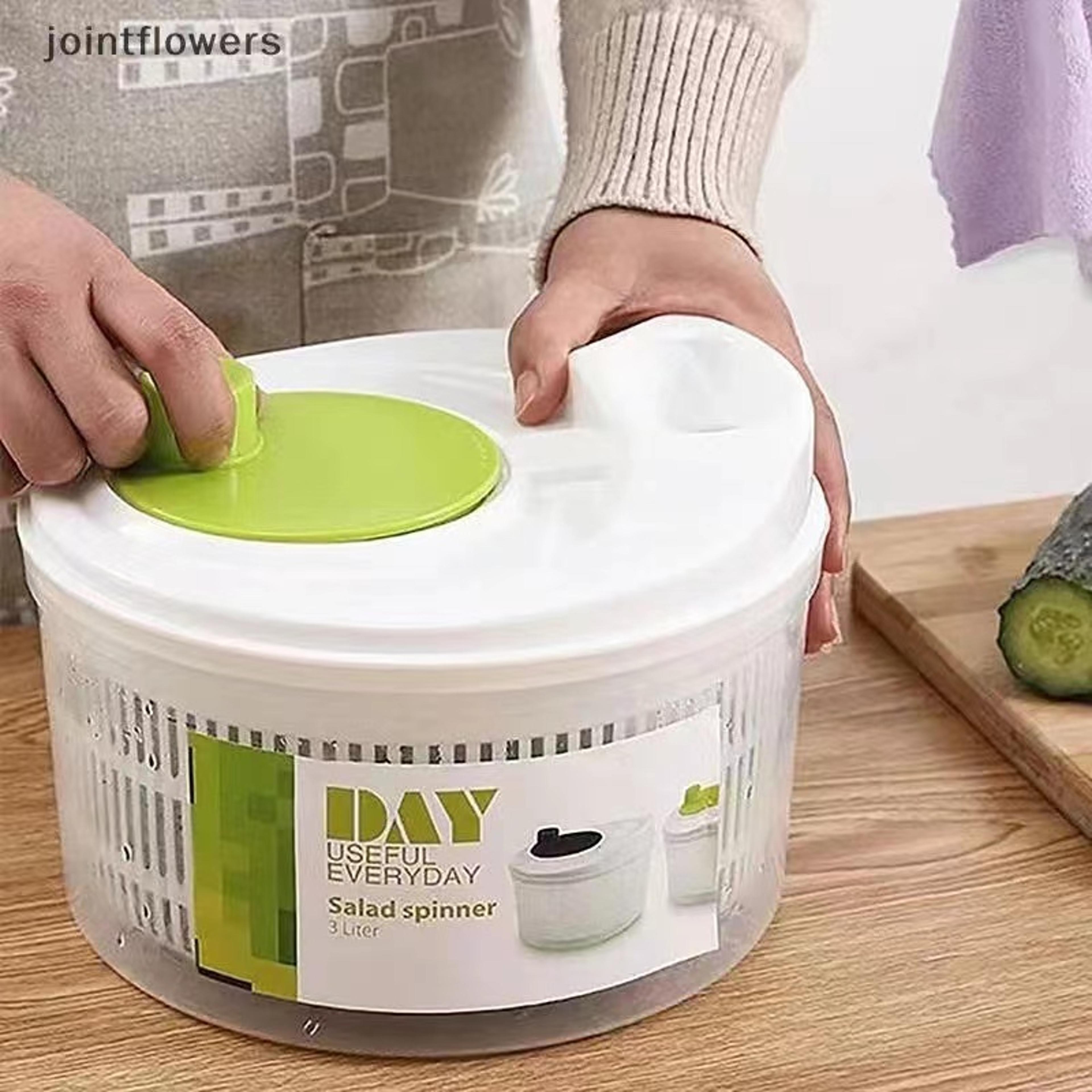 Manual Salad Spinner  HandCrank Vegetable Dryer With DoubleLayer Draining Bowl 1