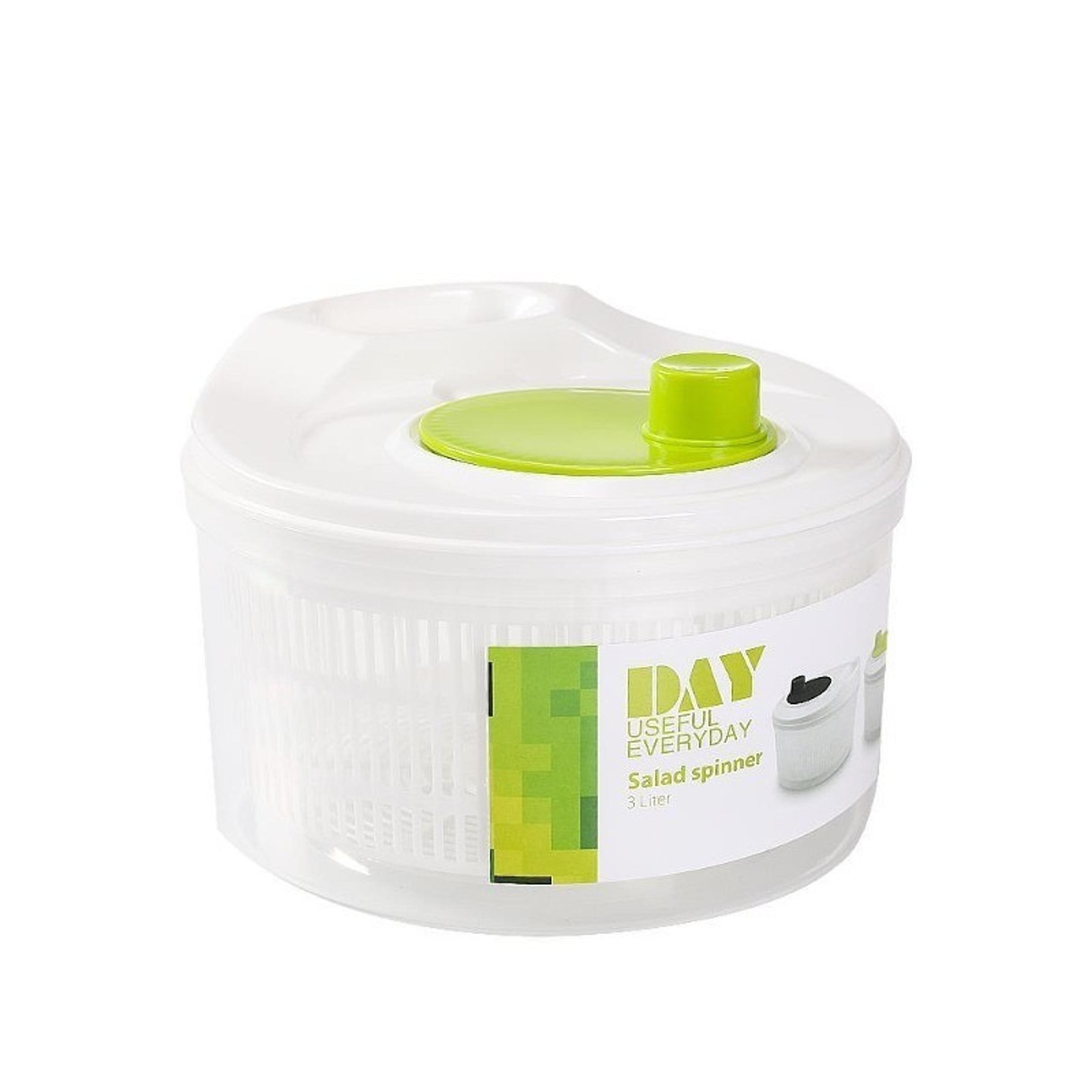 Manual Salad Spinner  HandCrank Vegetable Dryer With DoubleLayer Draining Bowl 0