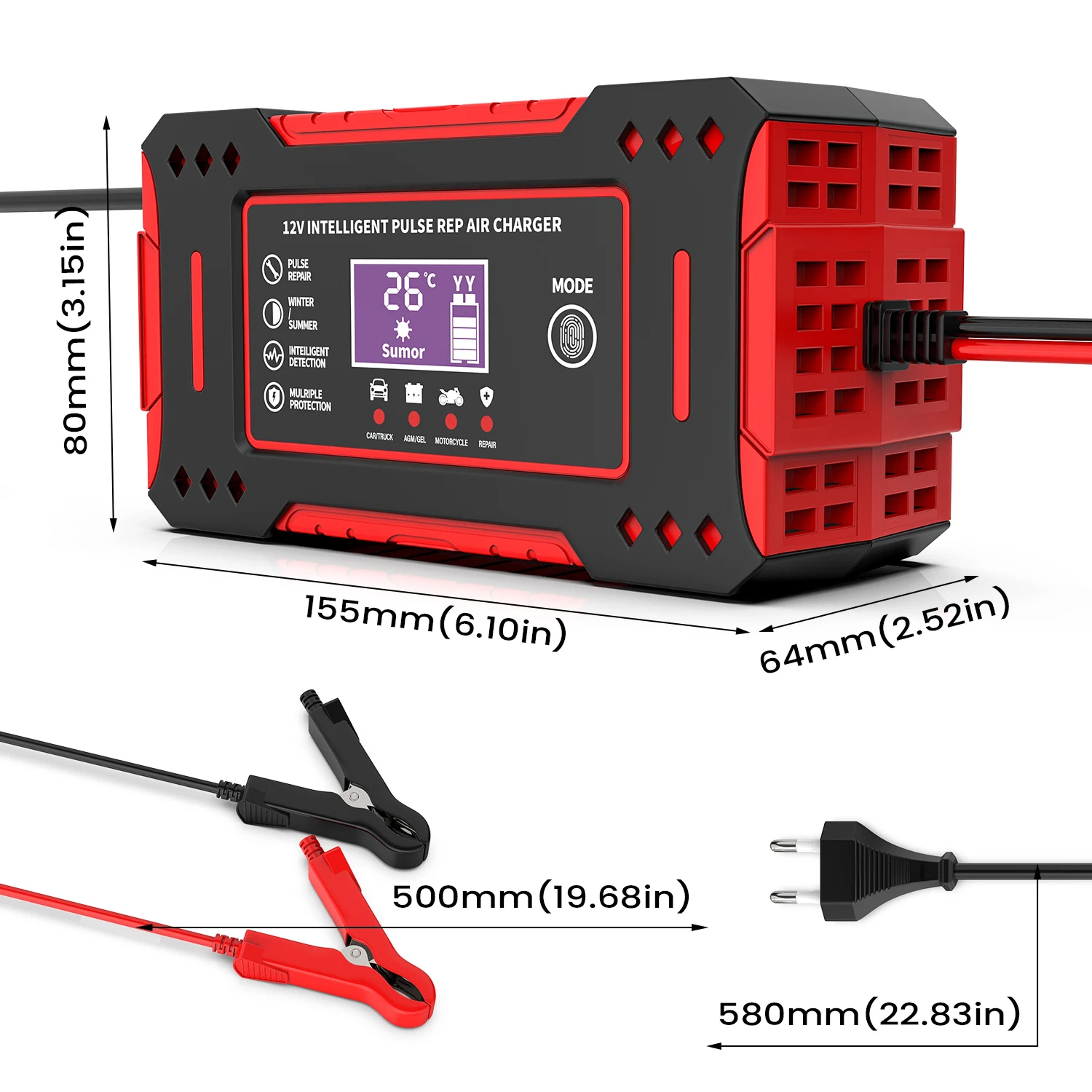 12V 6A Smart Car Battery Charger With LCD Display For LeadAcid Batteries 1