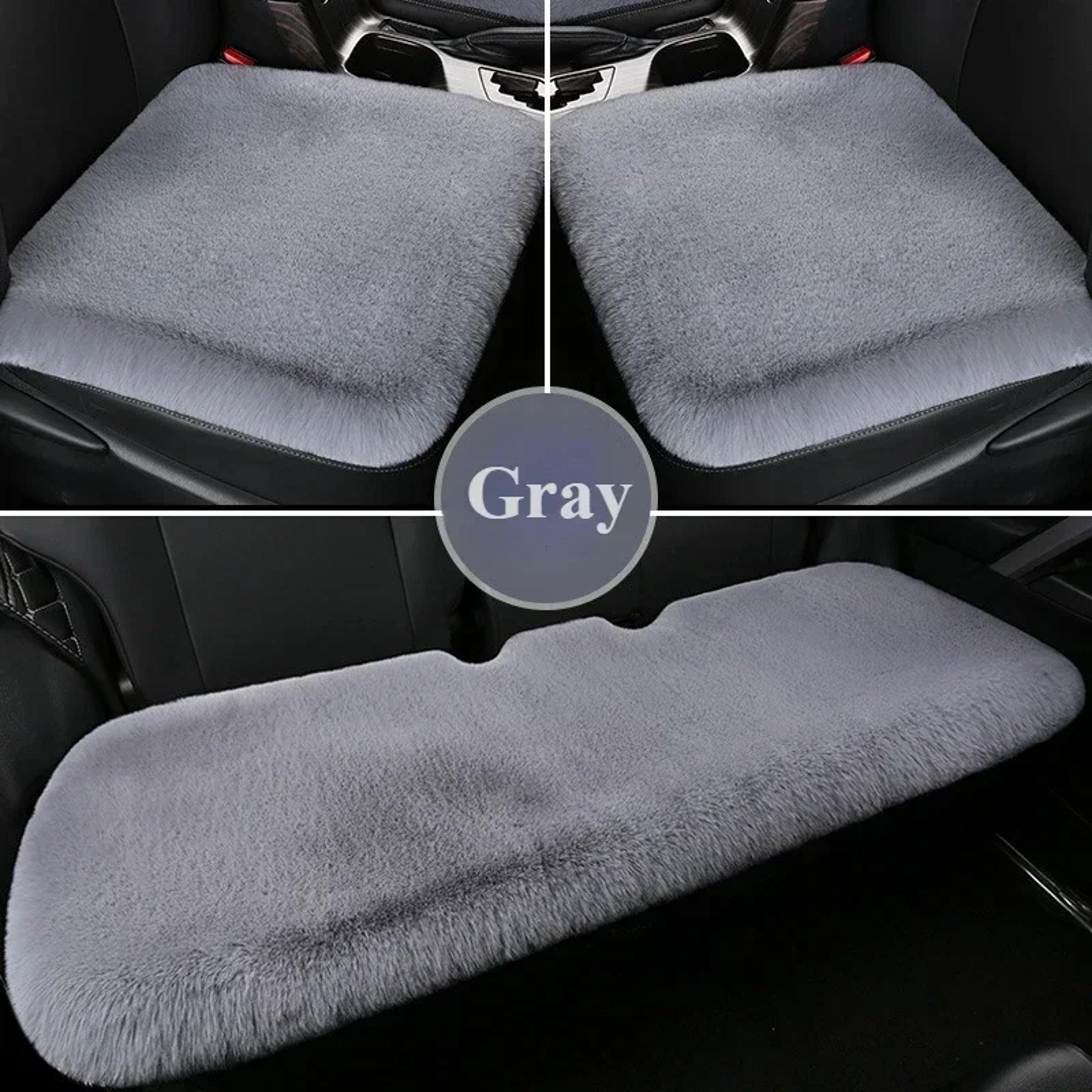 Plush Car Seat Cushion  Thickened Faux Fur Winter Seat Pad With Foam Filling 2