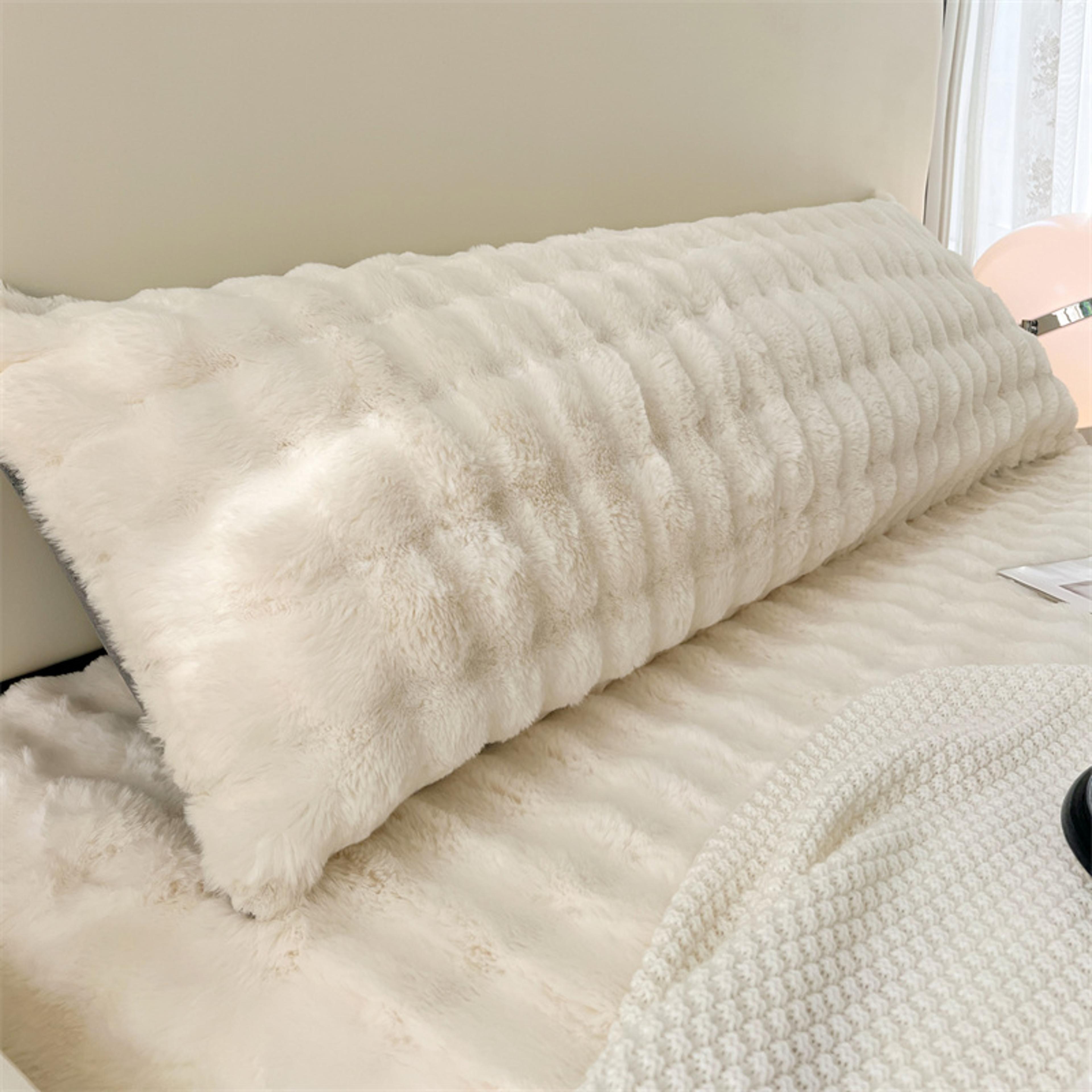Plush Long Pillowcase  Soft Solid Color Polyester Body Pillow Cover For Bedroom Decor 1