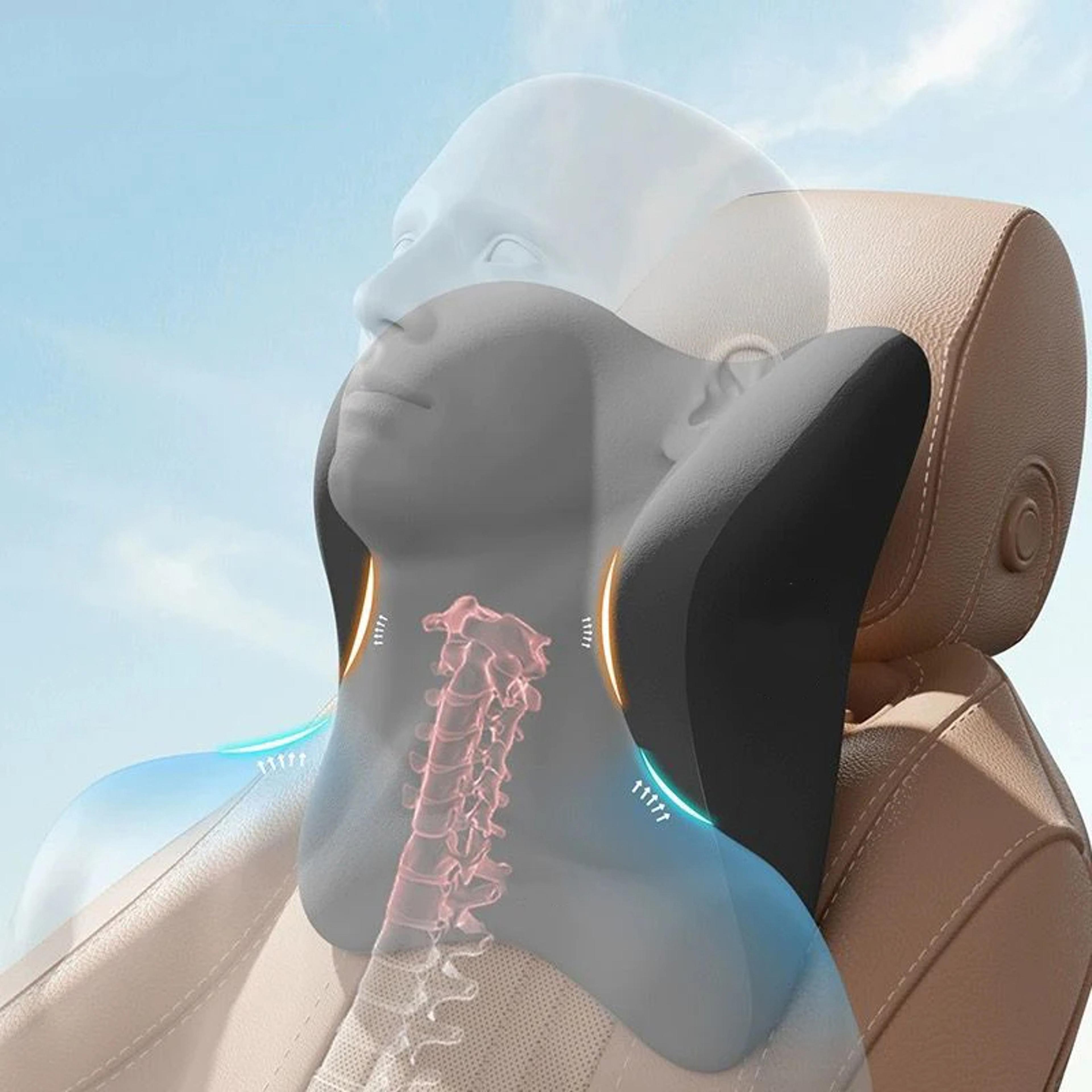 Car Lumbar Support Cushion And Neck Pillow  Soft Synthetic Fiber Headrest For Driving Comfort 4