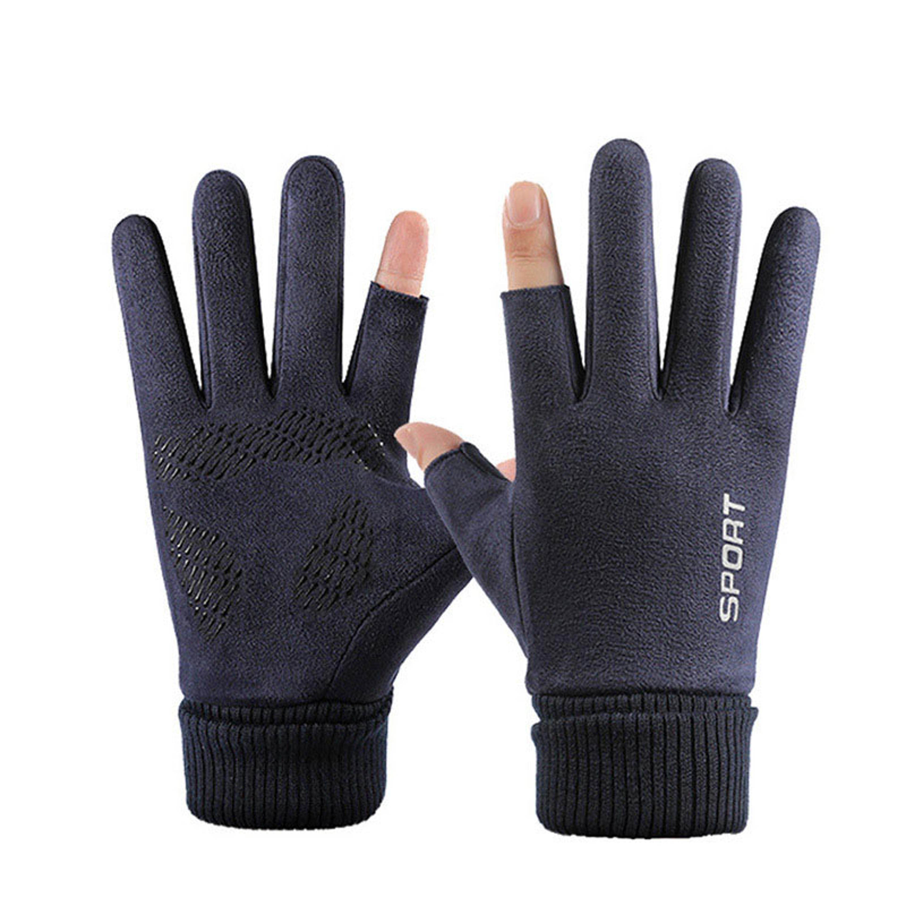 touchscreen winter gloves for men – warm cotton flip-top gloves with anti-slip design