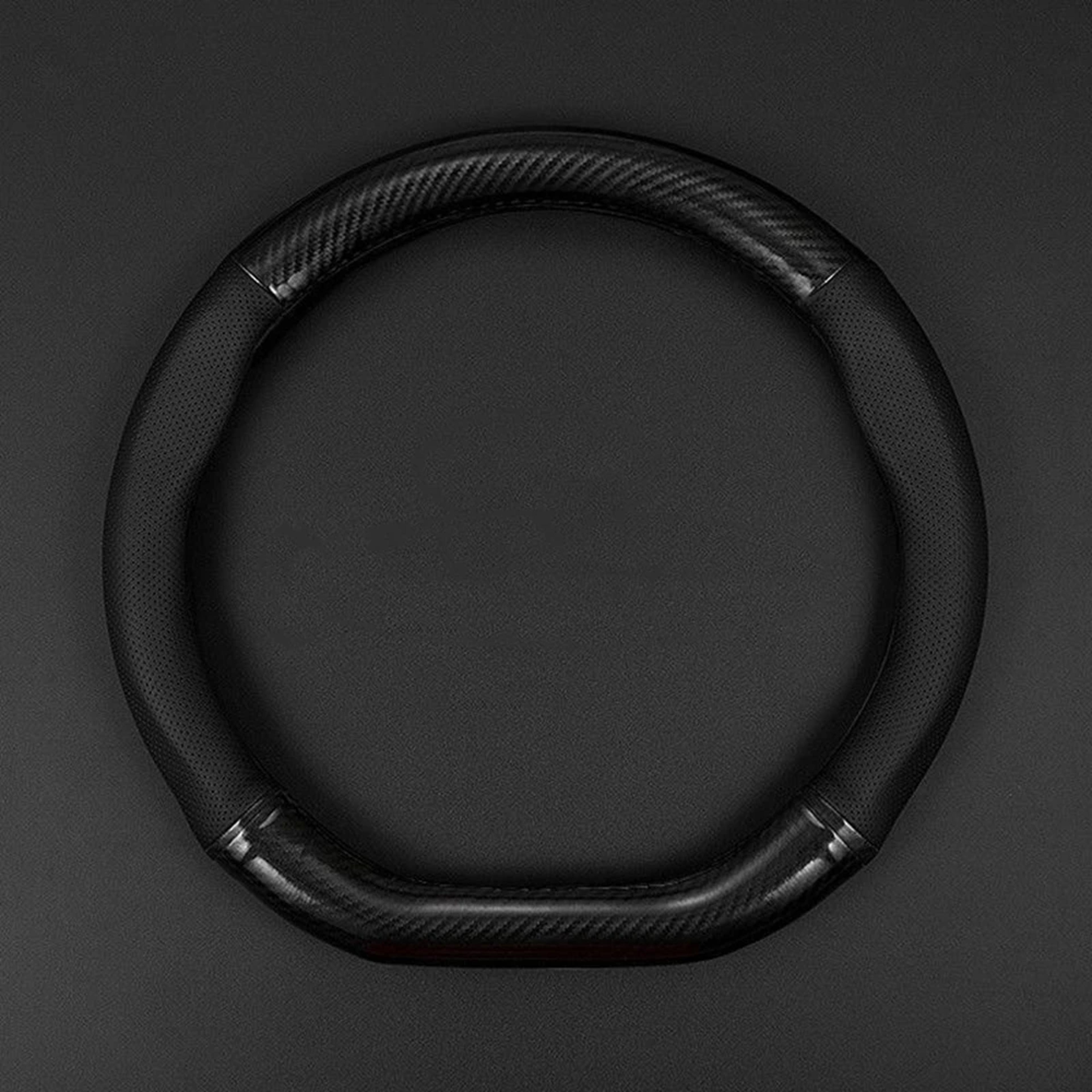 steering wheel cover – 15 inch carbon fiber pattern non-slip hand-sewn grip