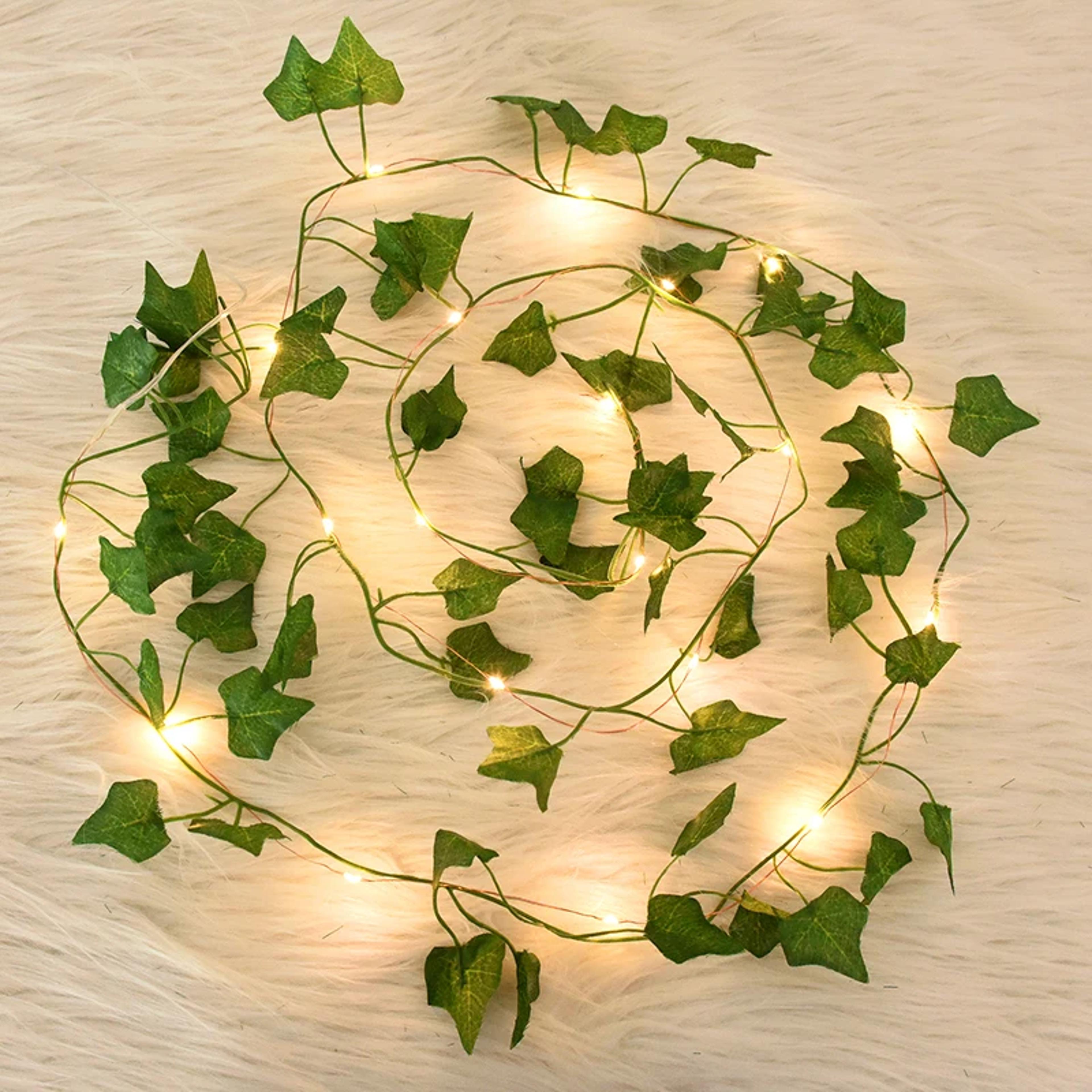 Artificial Ivy Vine LED String Lights  Green Leaf Hanging Garland For Home And Wedding Decor 2