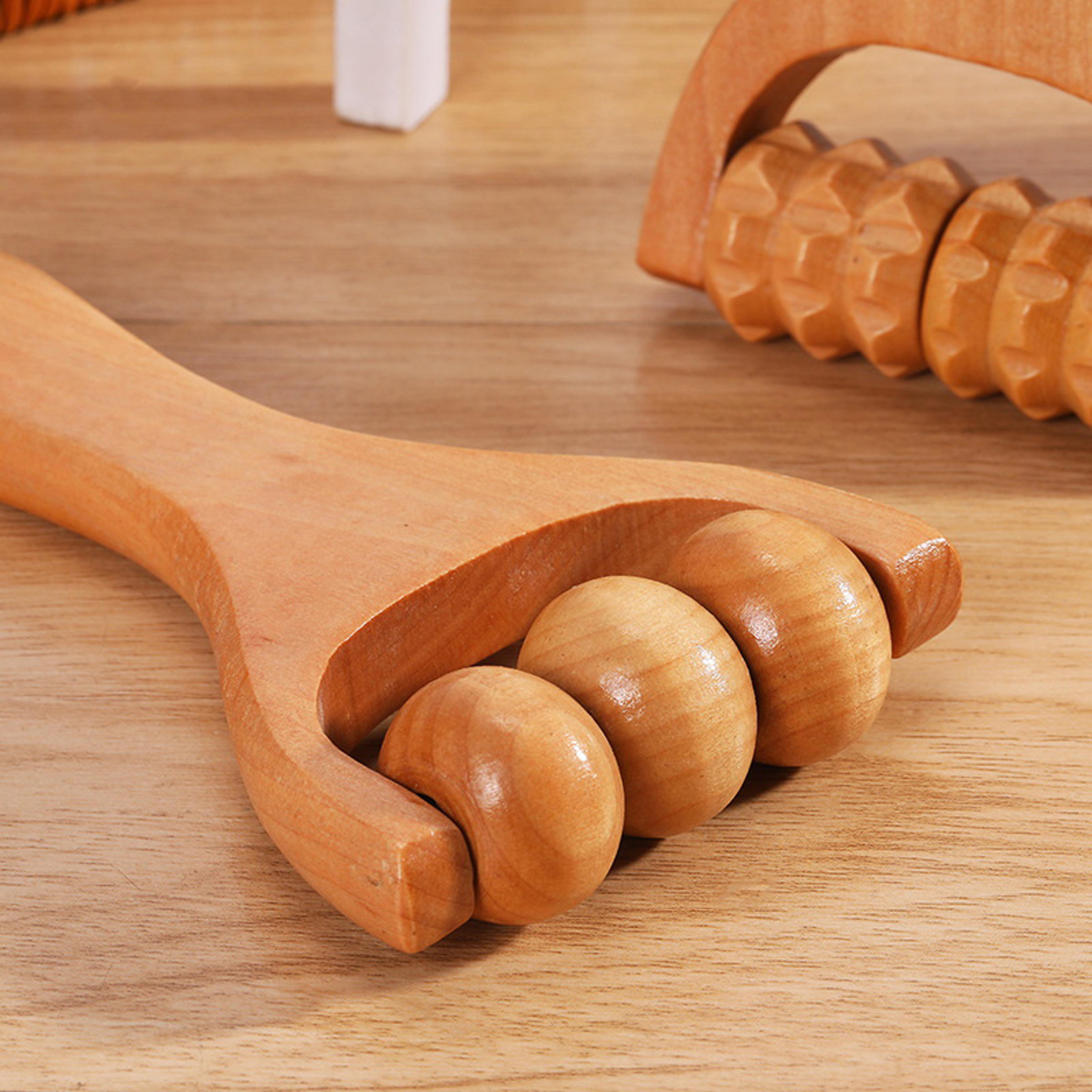Wooden Roller Massager  Manual Massage Tool For Neck Shoulders Legs And Feet 2