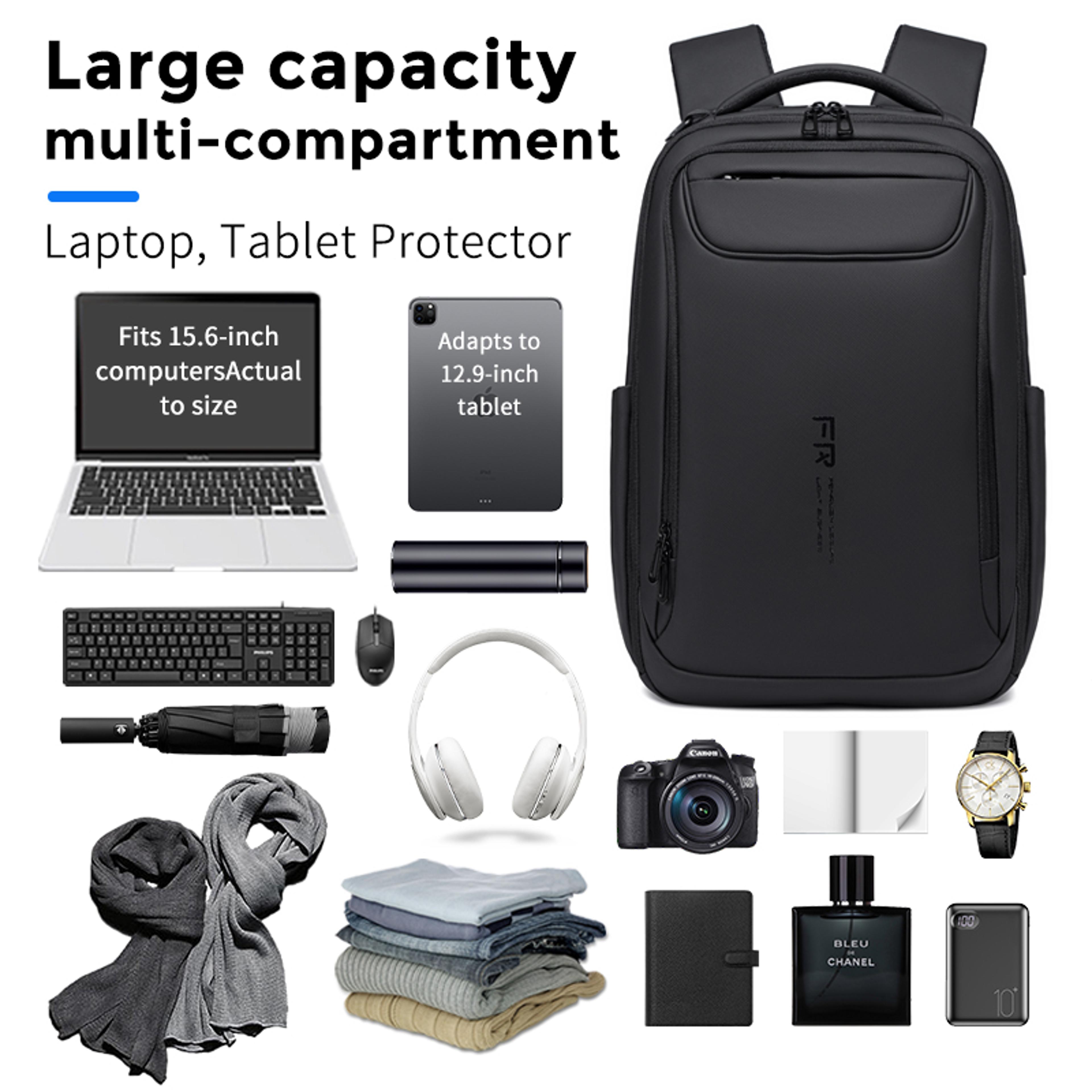 Mens Business Backpack With USB Charging Port  Large Capacity Oxford Laptop Bag 3