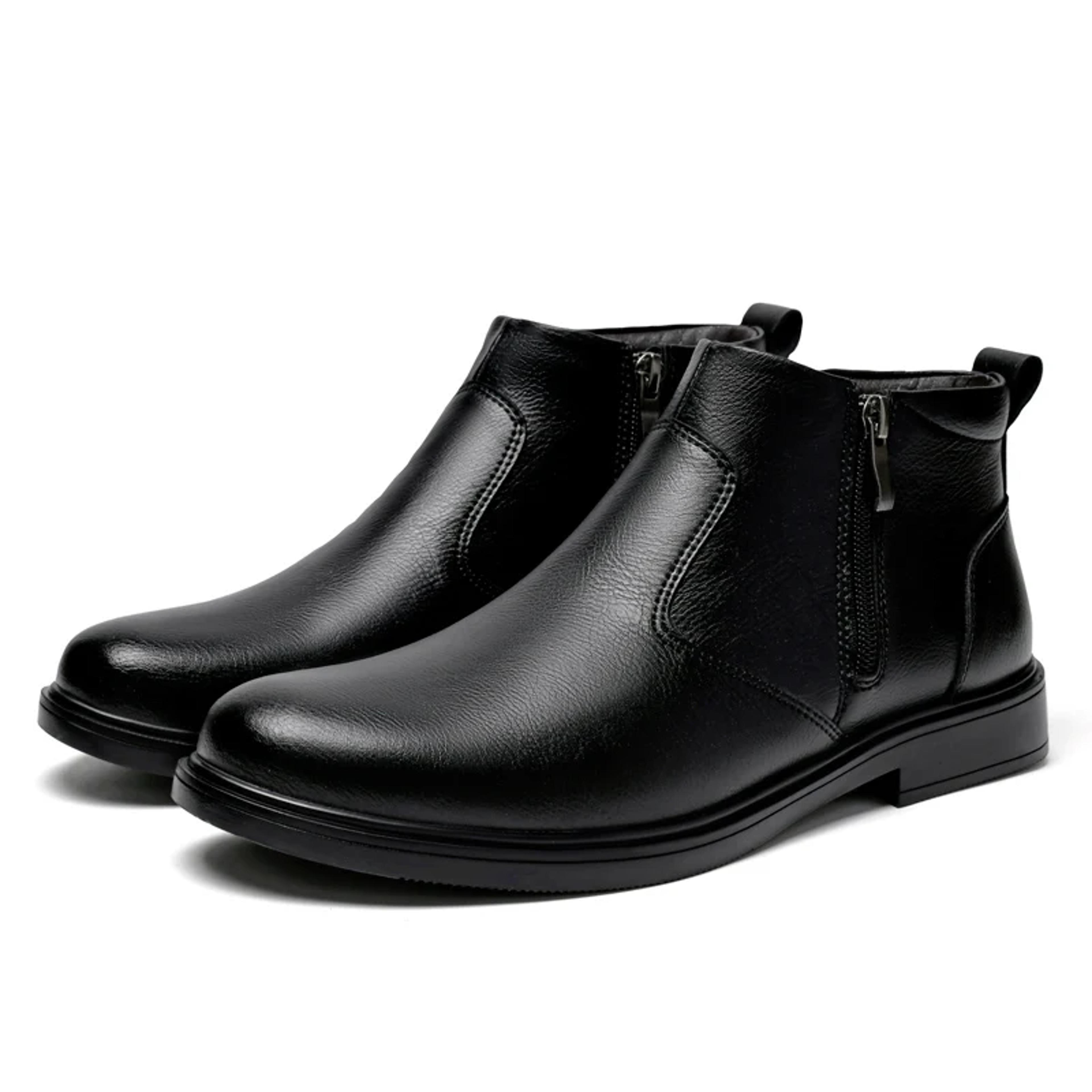 Mens Genuine Leather Brogue Ankle Boots With Plush Lining And LaceUp Closure 3