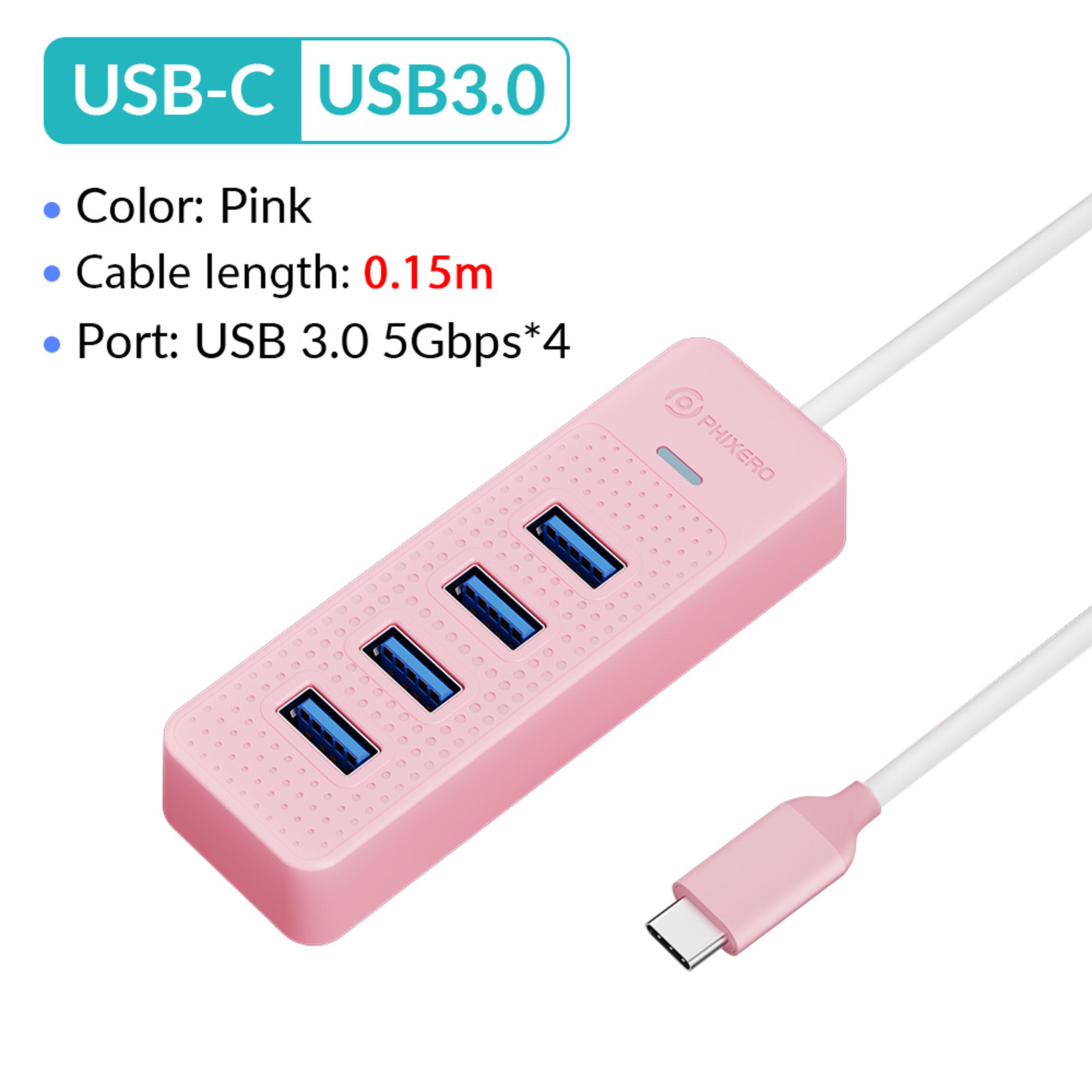 4Port USB 30 Hub With USBC Connector  5Gbps HighSpeed USB Splitter Adapter 19