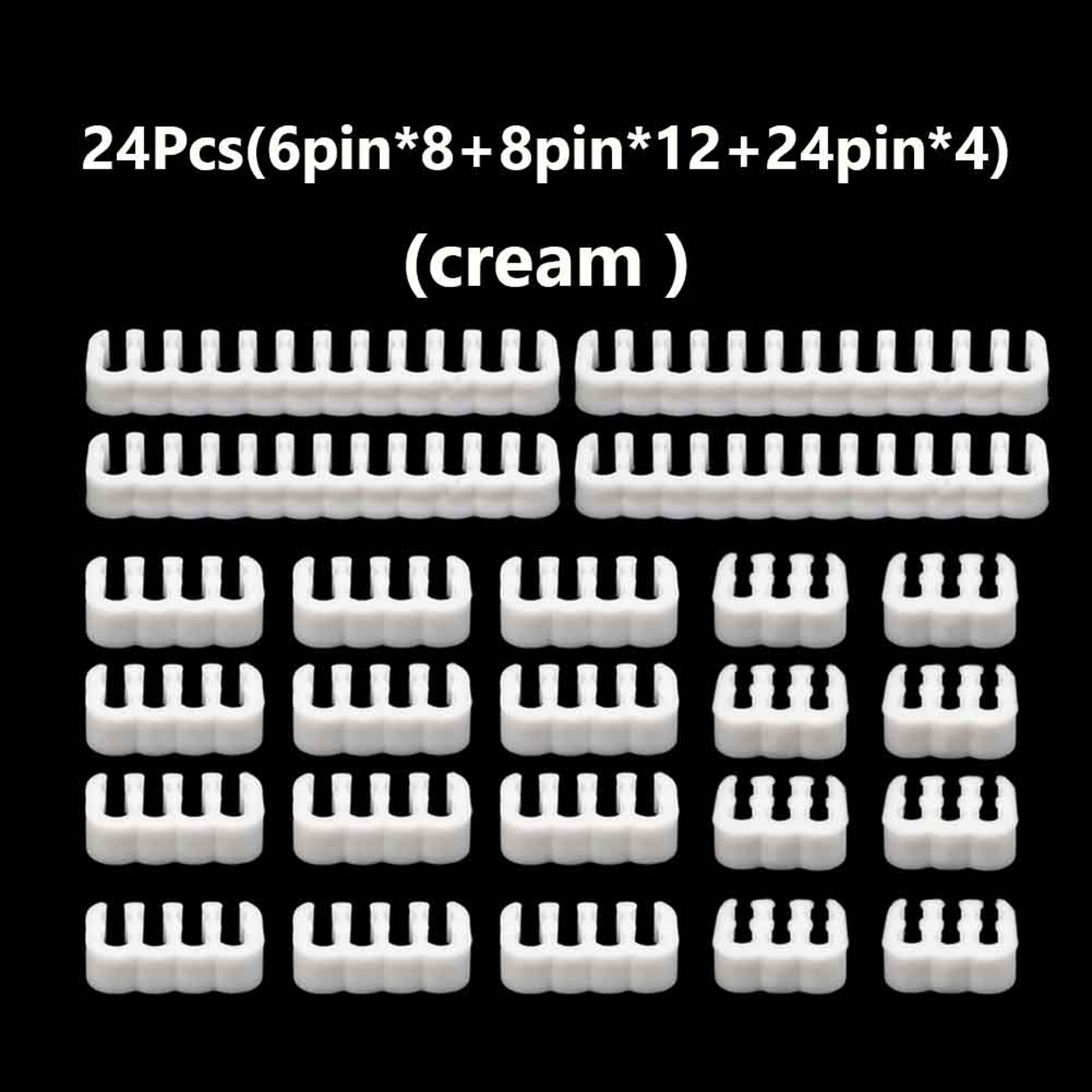 24Piece PC Cable Comb Clips Set  Sleeved Cable Organizer For ATX And CPU Wires 2