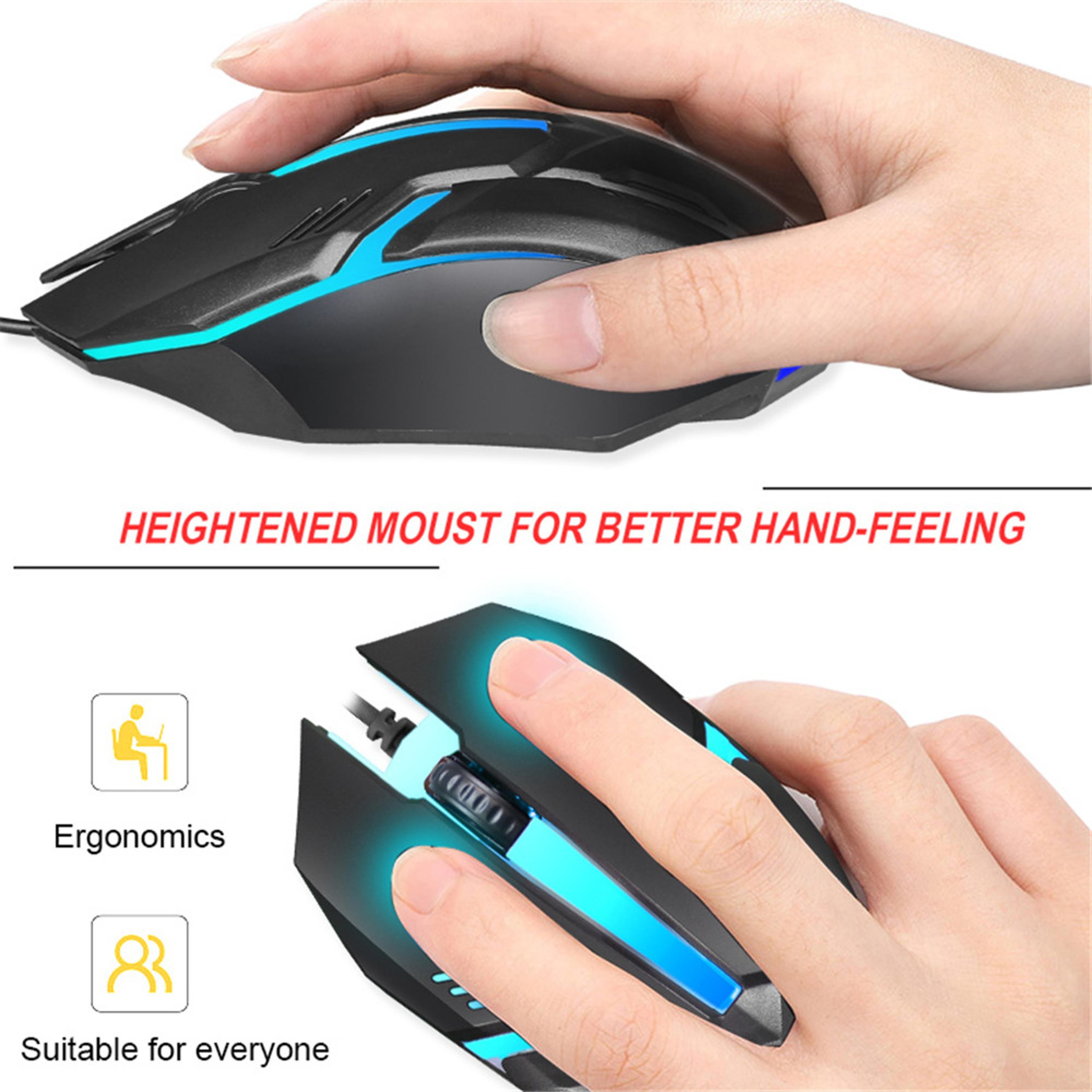 Wired Gaming Mouse With 5000 DPI Optical Tracking And 7Color LED Backlight 3