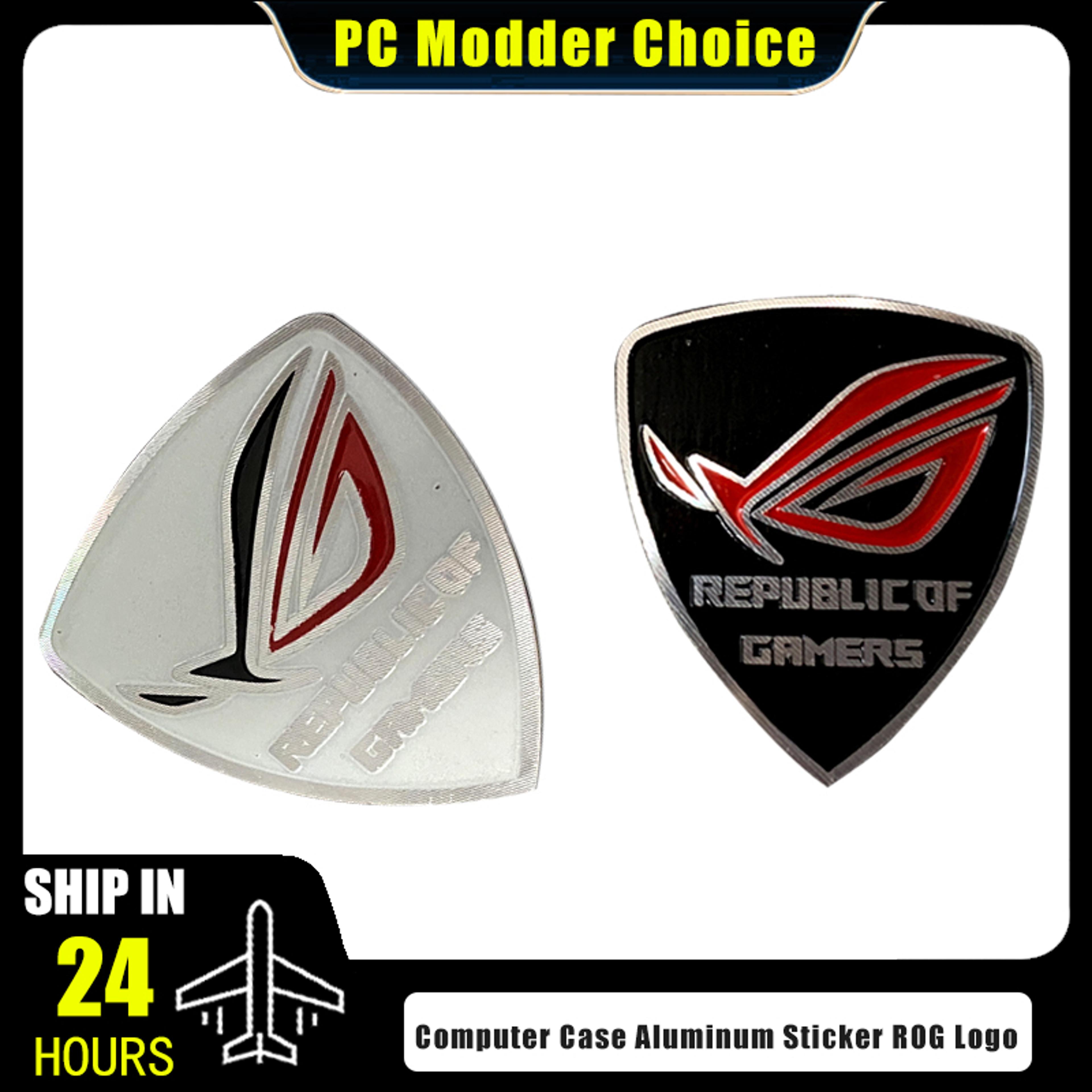 ROG Logo PC Case Sticker  Plastic Gaming Computer Cabinet Decoration Black Or White 1
