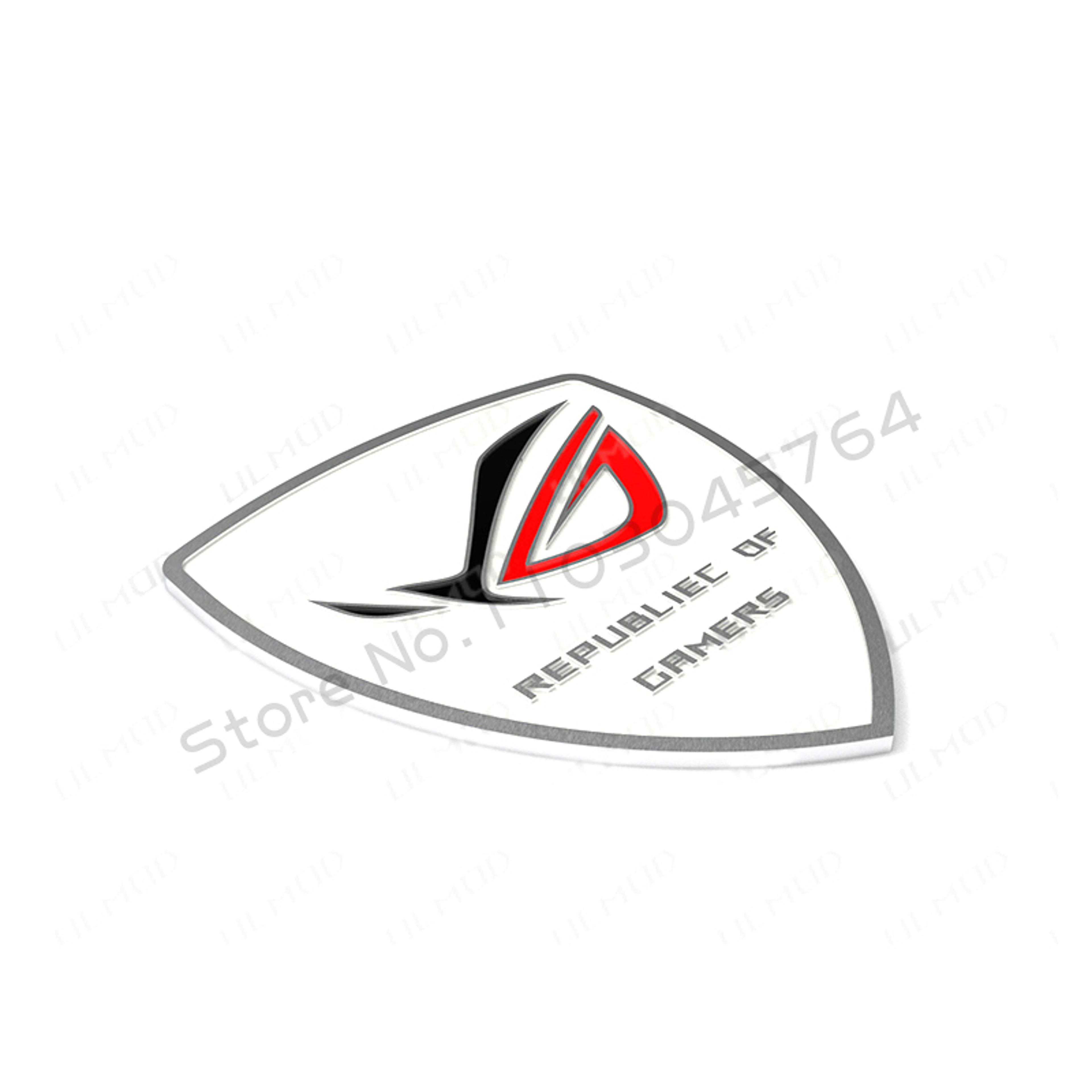 ROG Logo PC Case Sticker  Plastic Gaming Computer Cabinet Decoration Black Or White 3