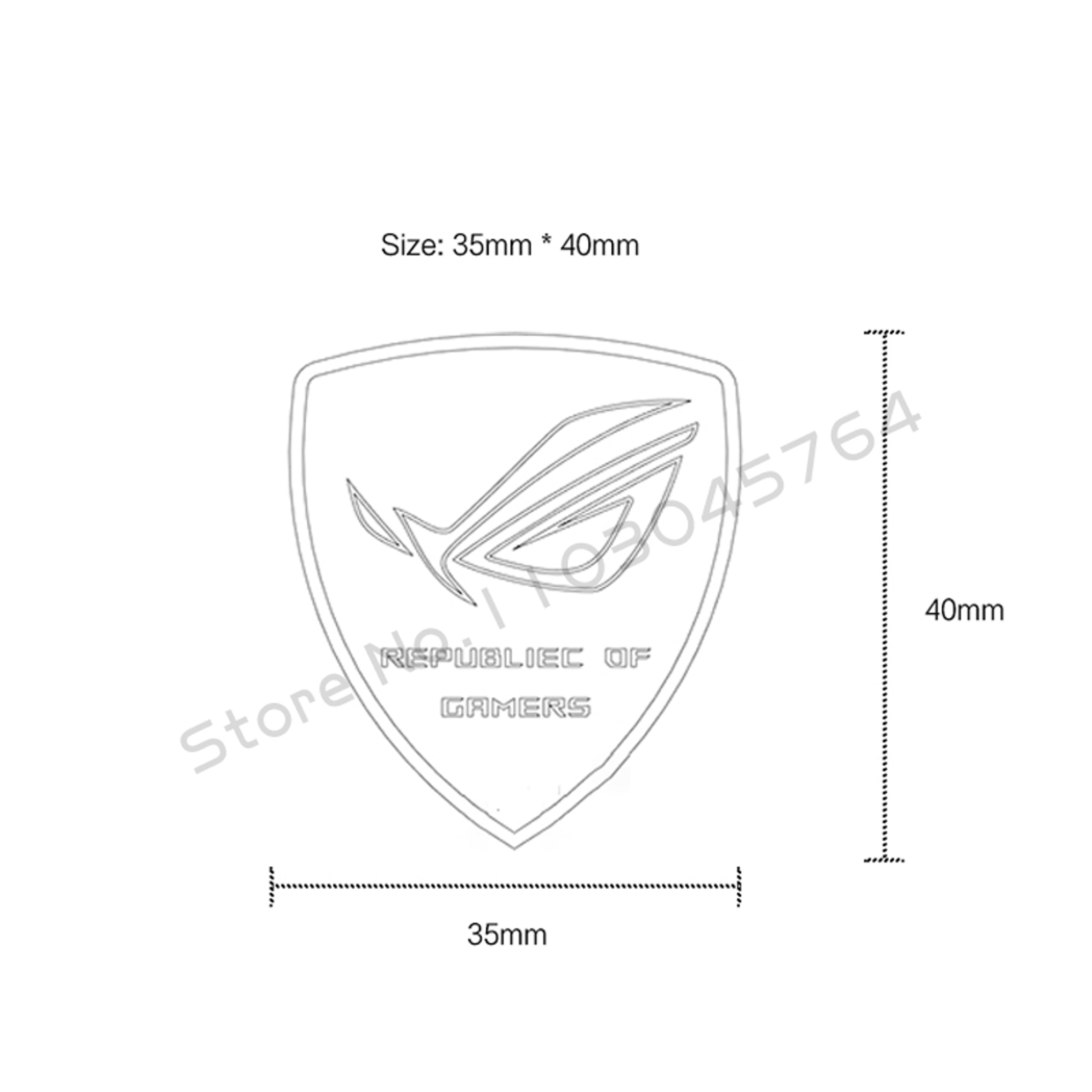 ROG Logo PC Case Sticker  Plastic Gaming Computer Cabinet Decoration Black Or White 2