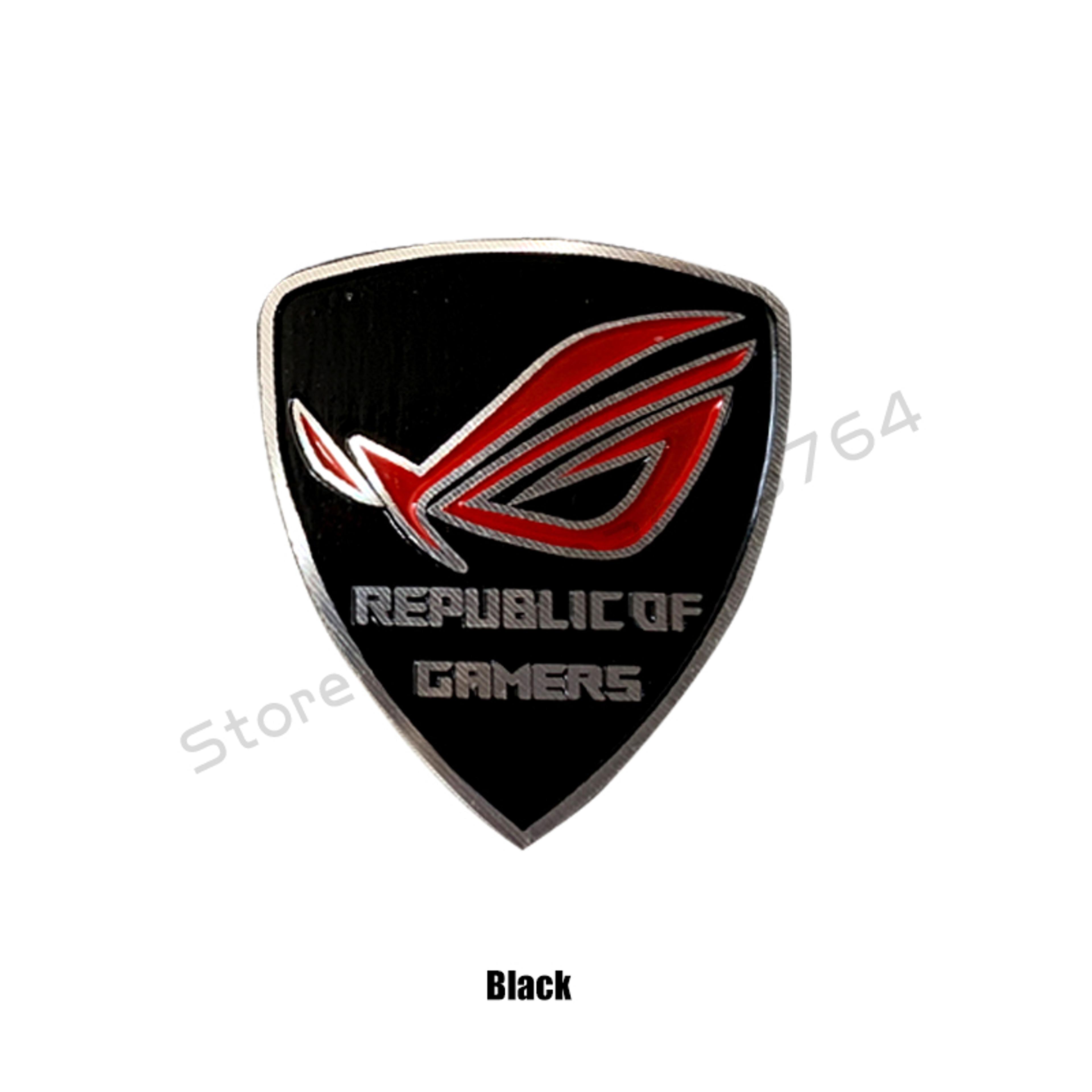 ROG Logo PC Case Sticker  Plastic Gaming Computer Cabinet Decoration Black Or White 6