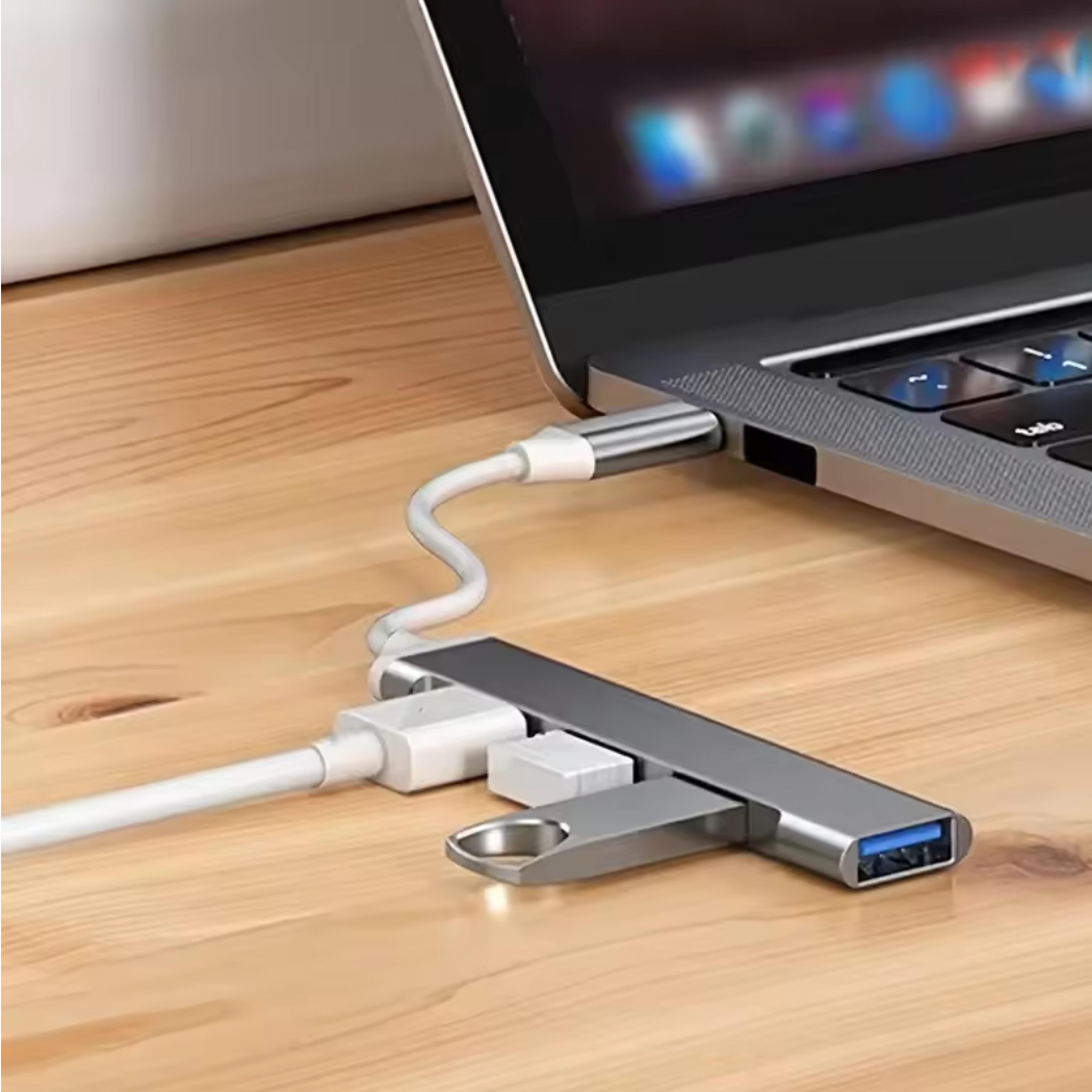 4Port USBC Hub Adapter With USBA And Card Reader Connectivity 4