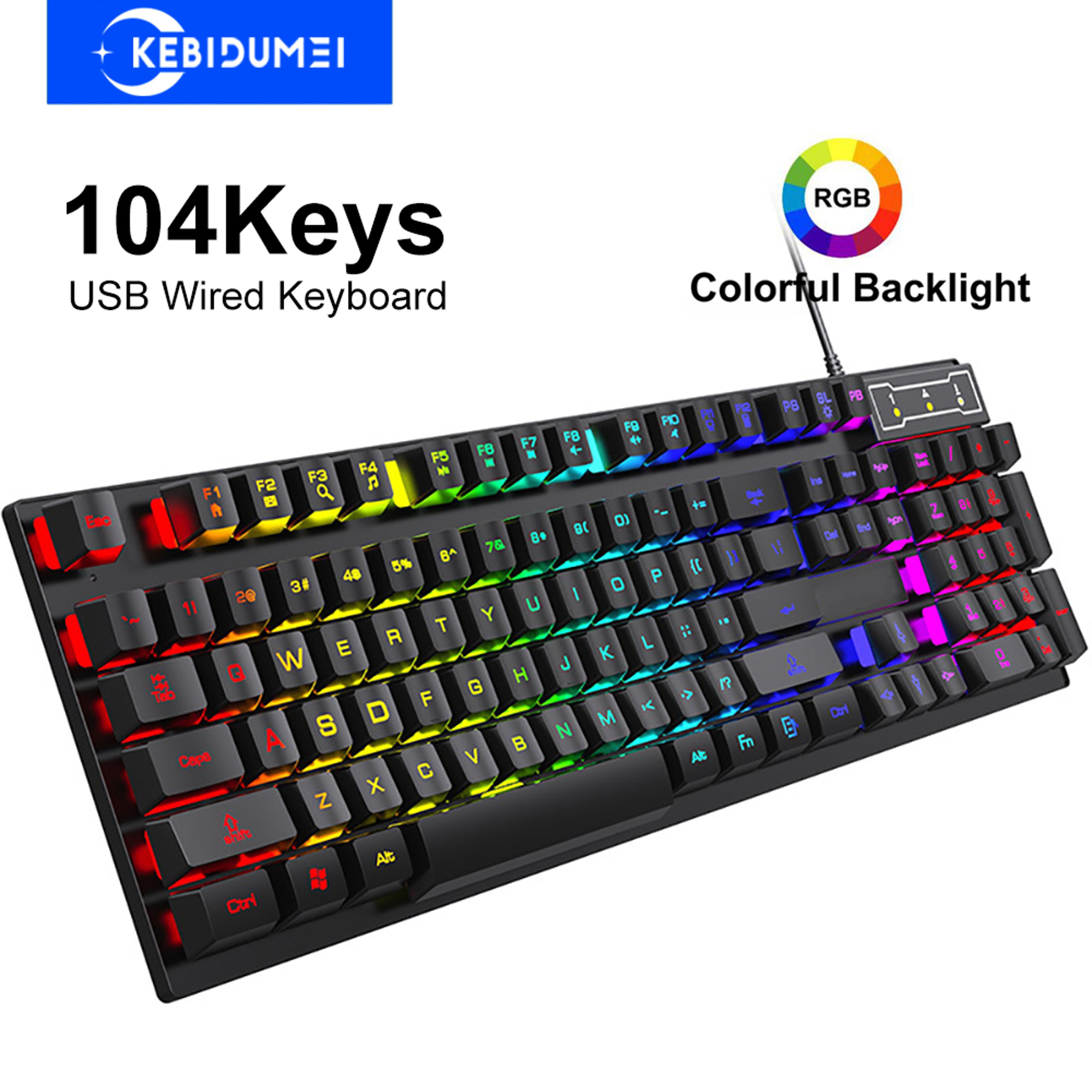 Wired Gaming Keyboard With Multicolor Backlighting And 104 MechanicalFeel Keys 1