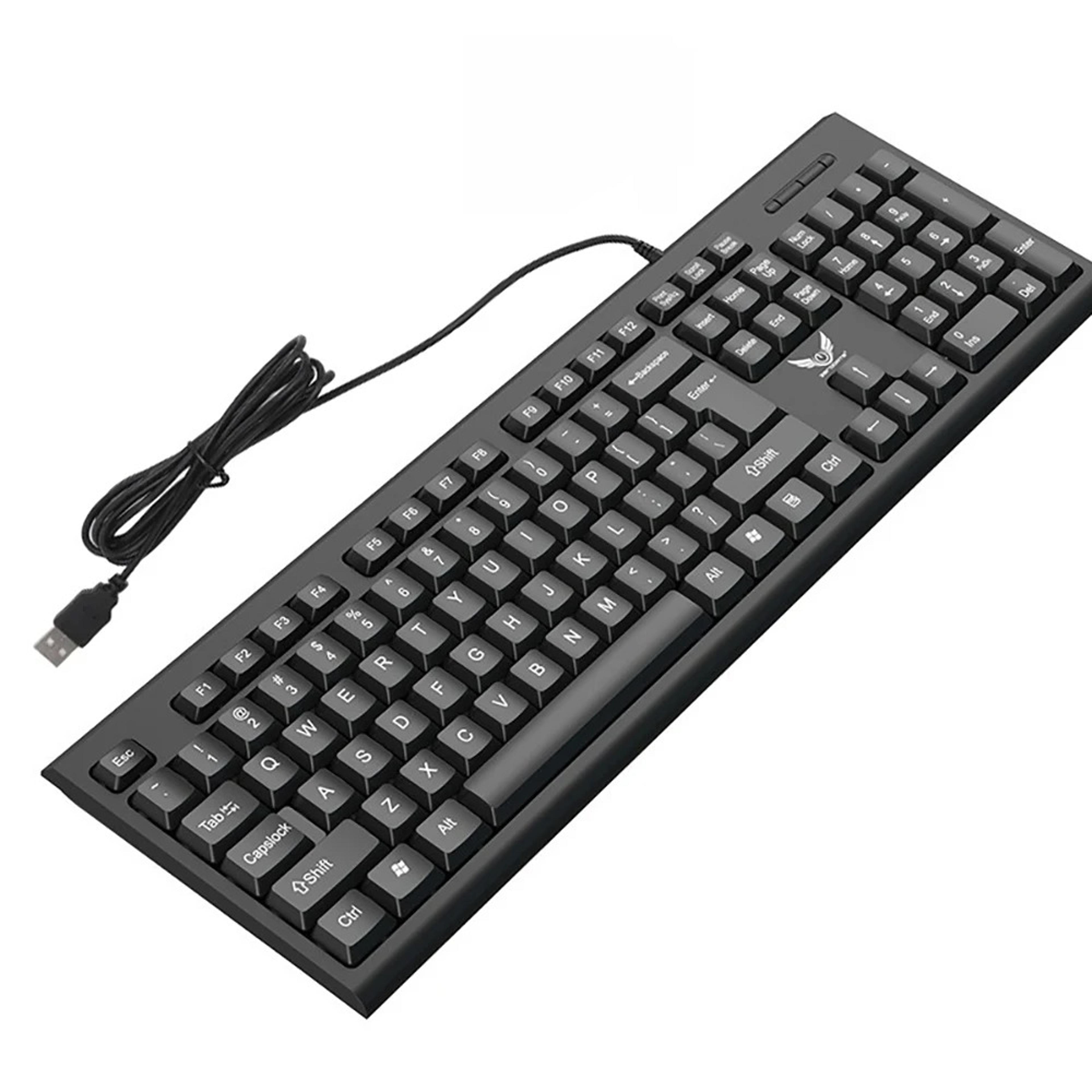 wired gaming keyboard with multicolor backlighting and 104 mechanical-feel keys