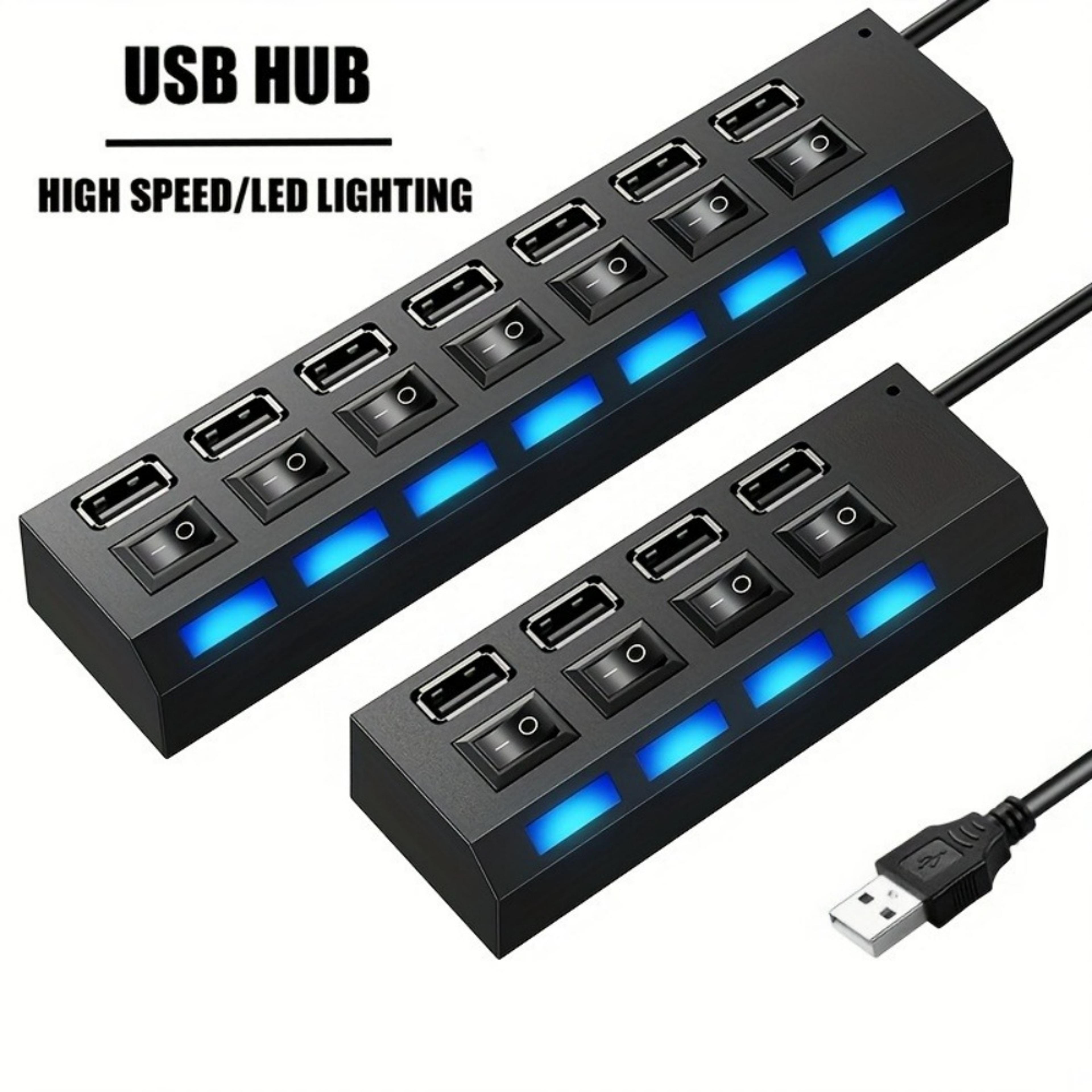USB 20 Hub With ONOFF Switch  47 Port USB Splitter For Laptops And Desktops 1